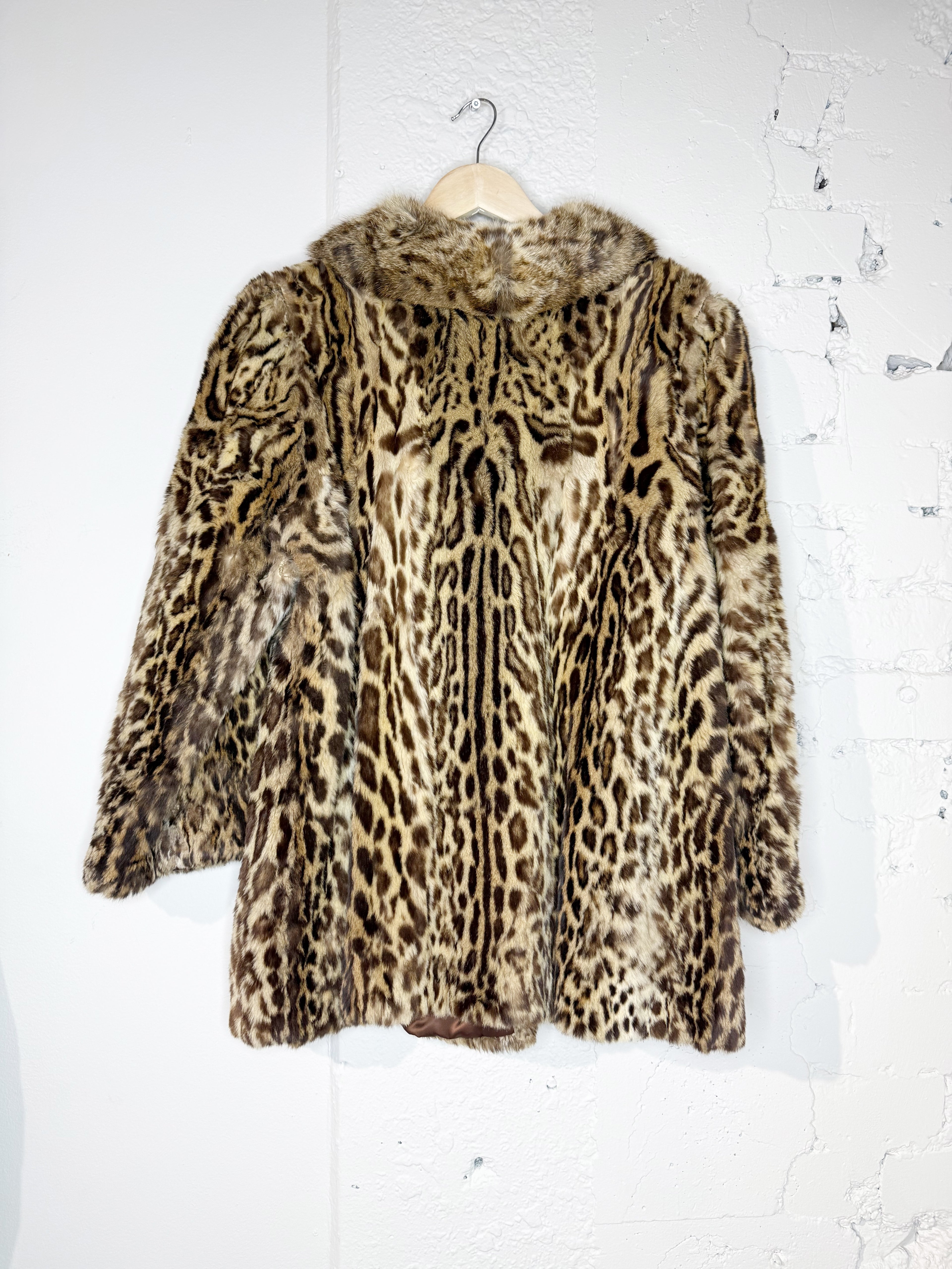 Vintage Leopard Print Fur Coat