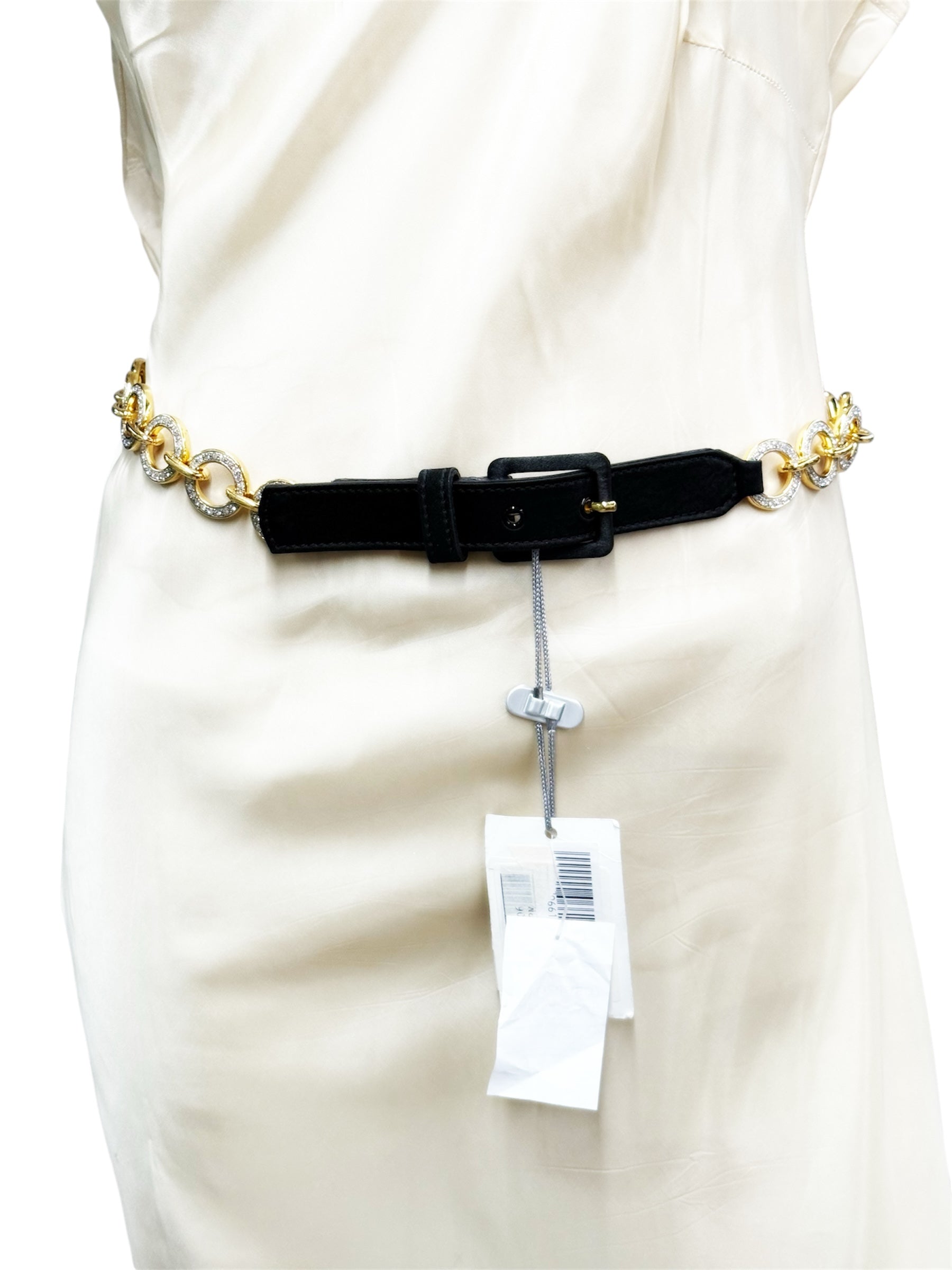 Valentino Crystal Logo Chain Bel