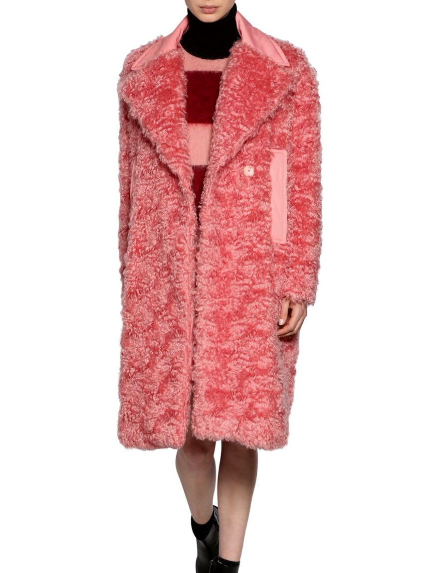 Sportmax Pink Mohair-Blend Coat - M