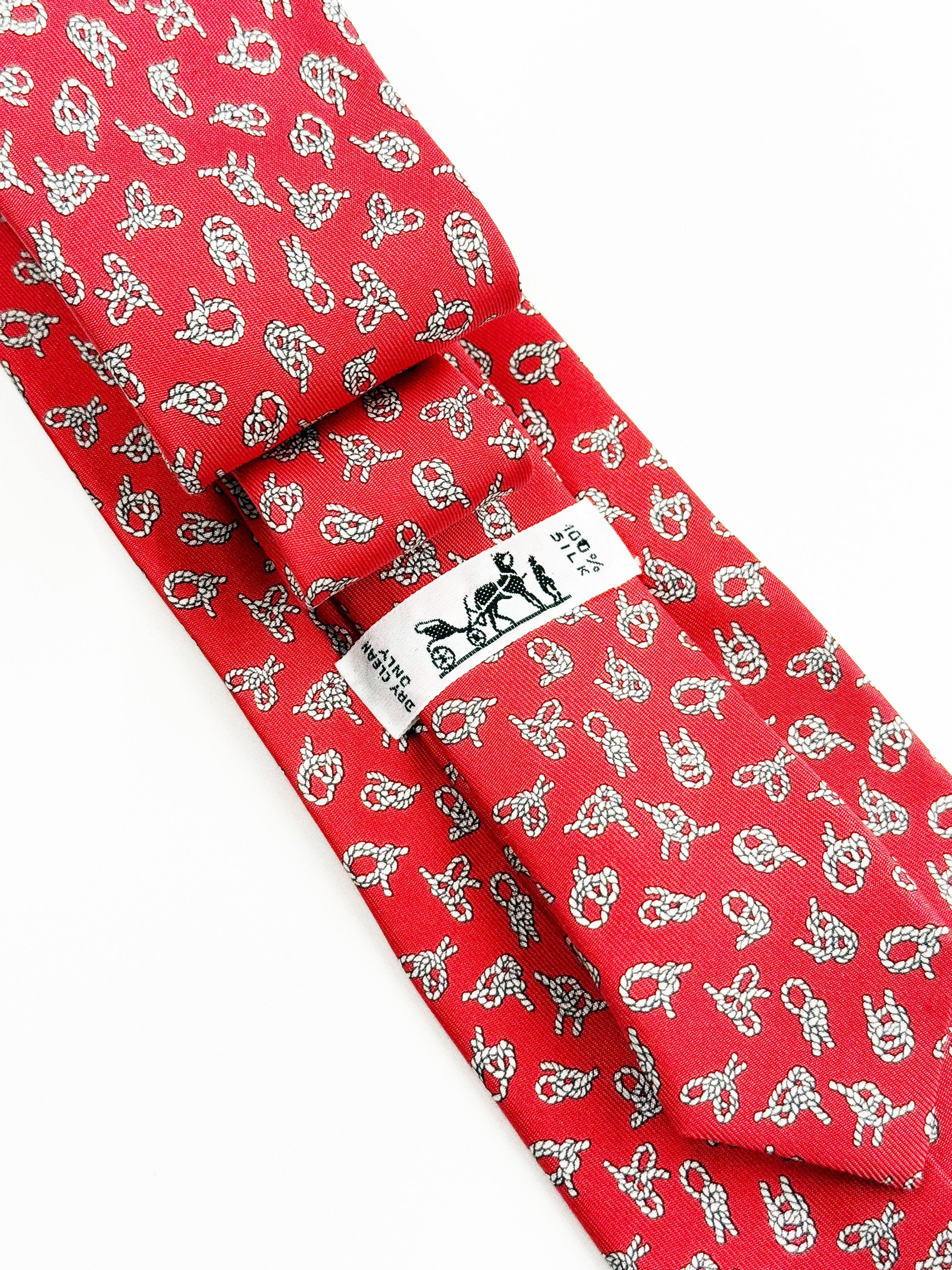 Hermès Paris Red Silk Tie