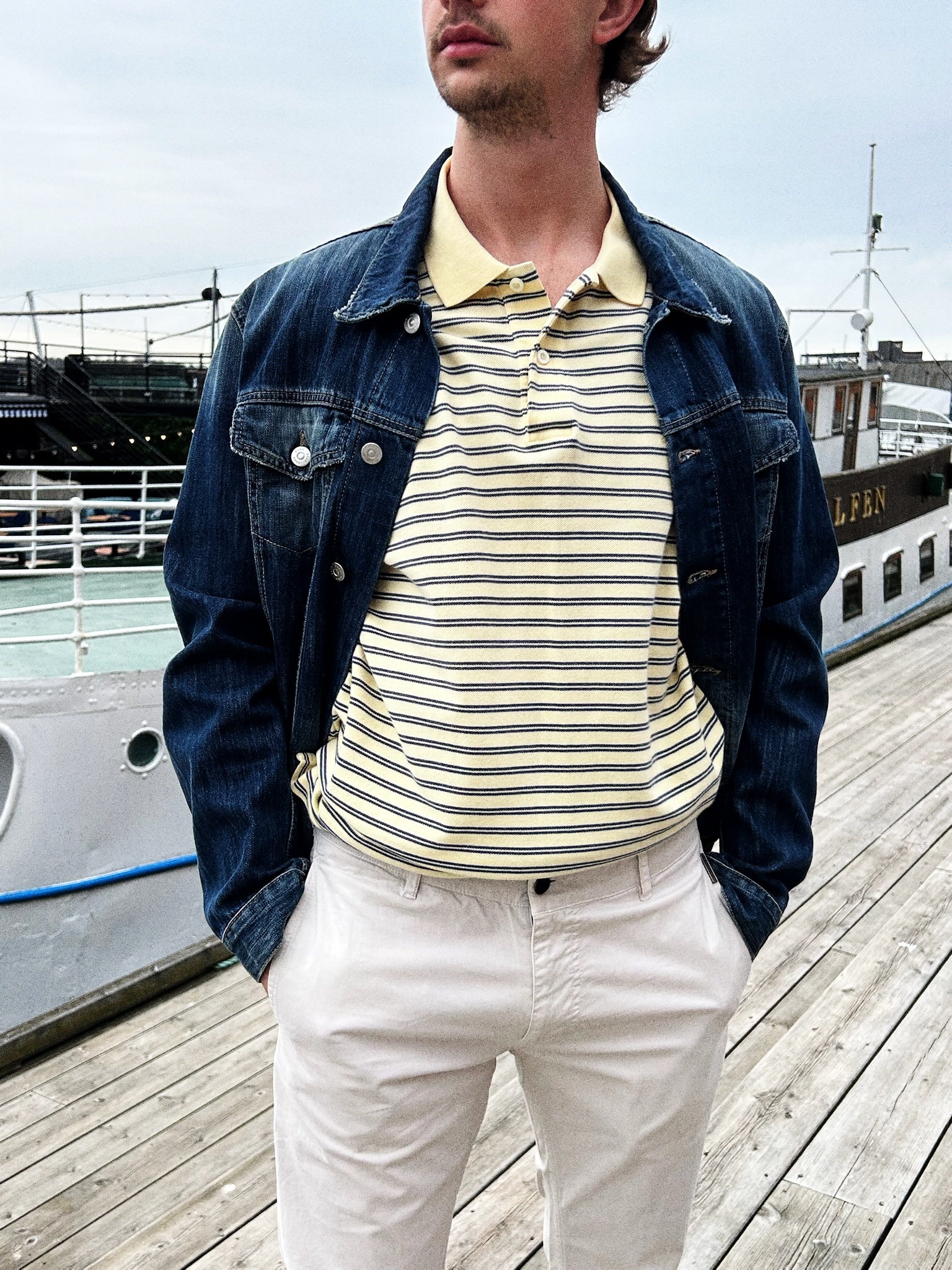 Nautica “Sailor’s Breeze” Striped Cotton Polo Shirt