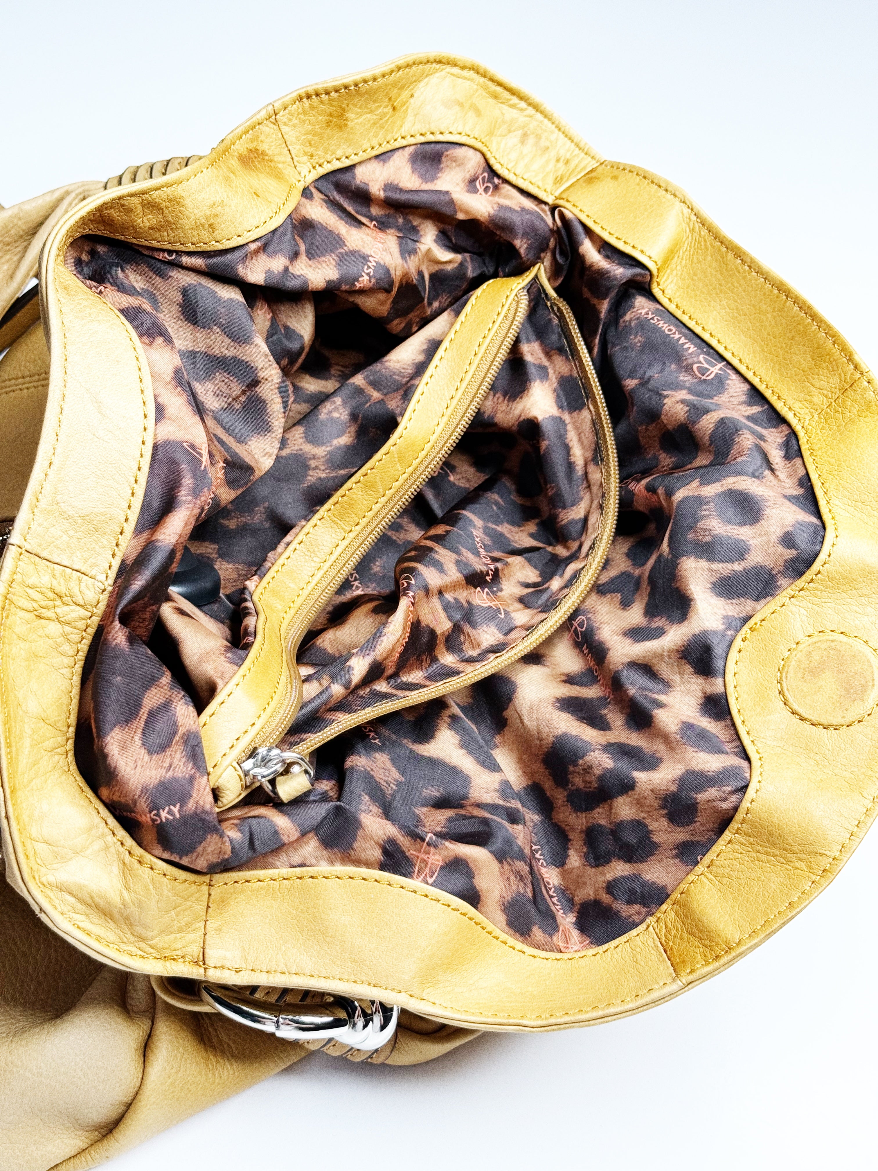 Makowsky Gathered Leather Shoulder Bag