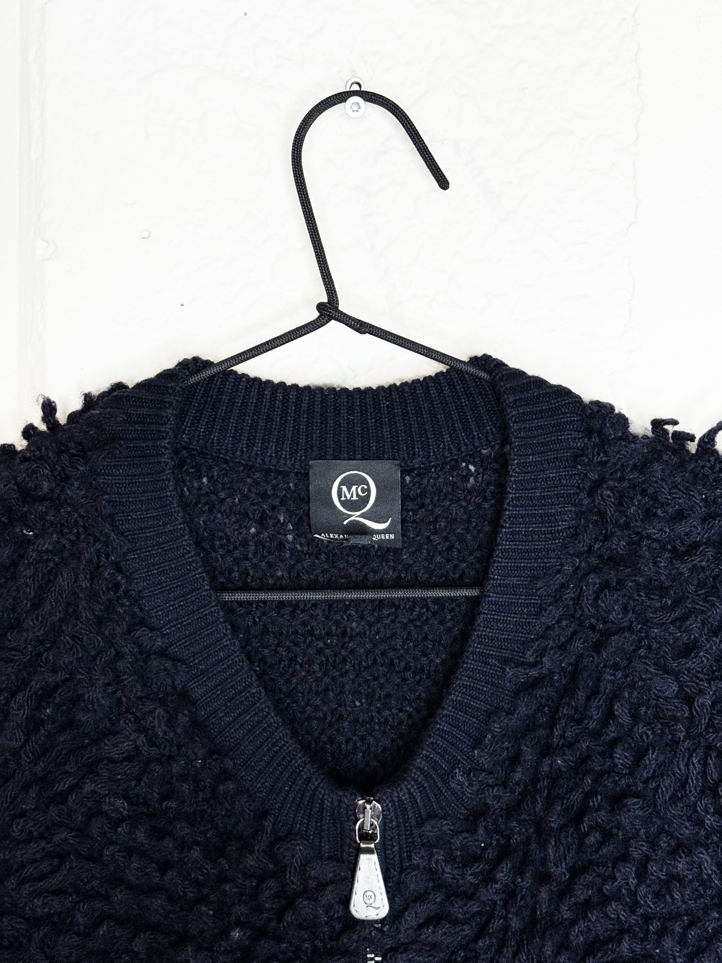 ALEXANDER MCQUEEN WOOL KNIT VEST – BLACK – SIZE XS