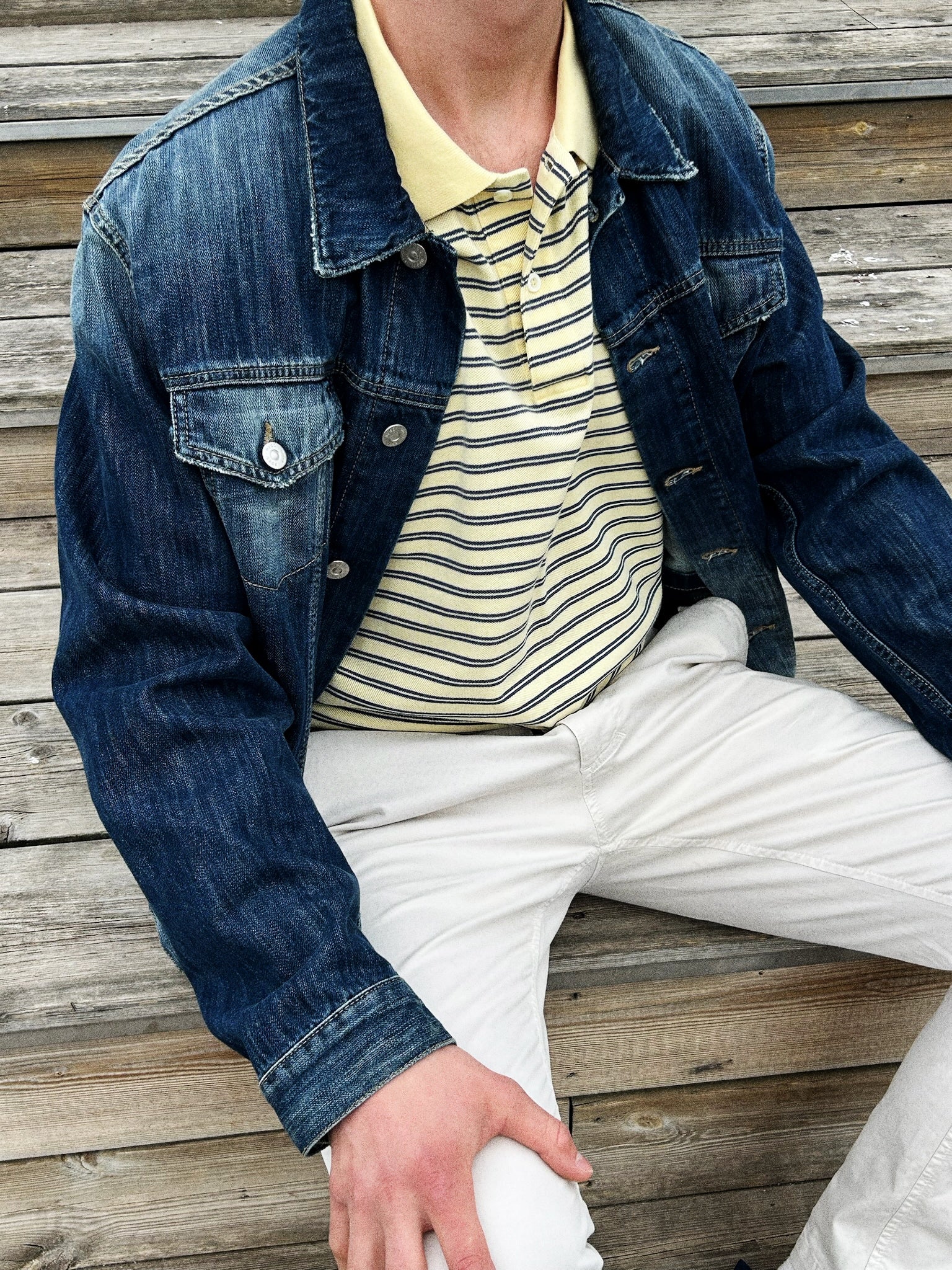 Nautica “Sailor’s Breeze” Striped Cotton Polo Shirt