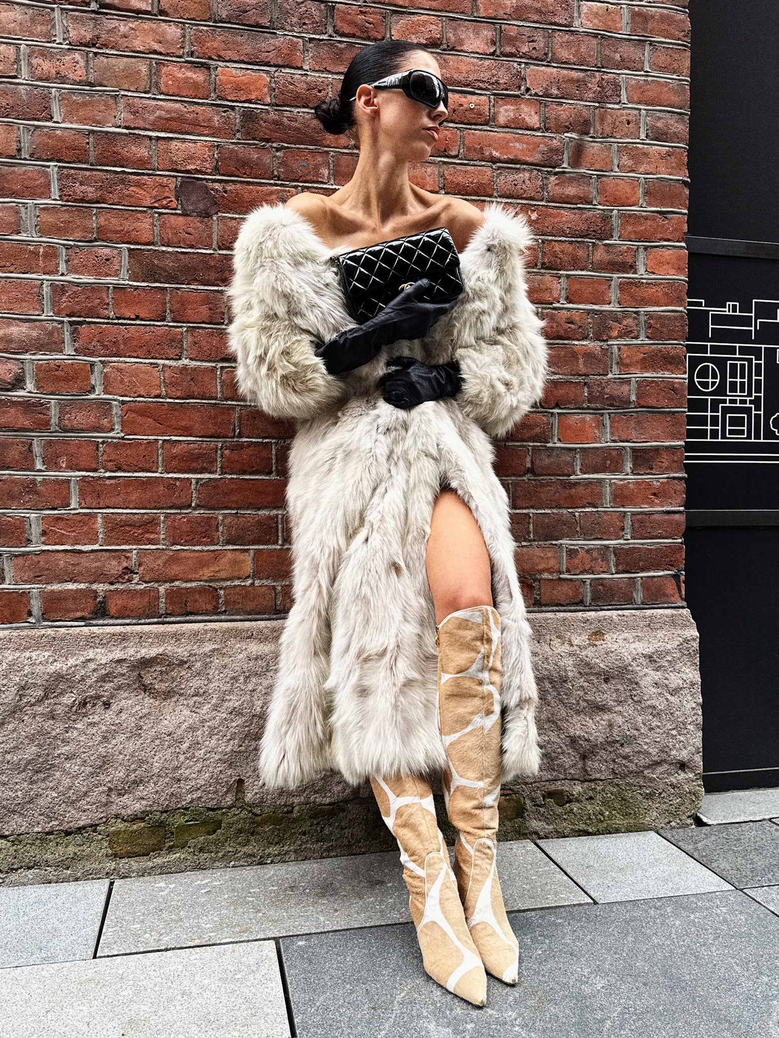 Valentino Calf Hair Knee-High Boots