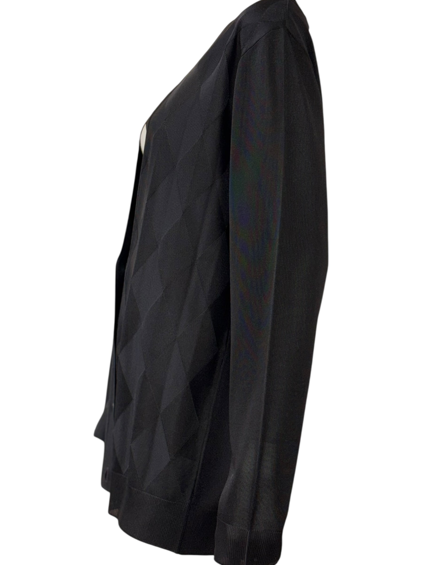 Balenciaga Argyle Knit Button-Up Cardigan - 38