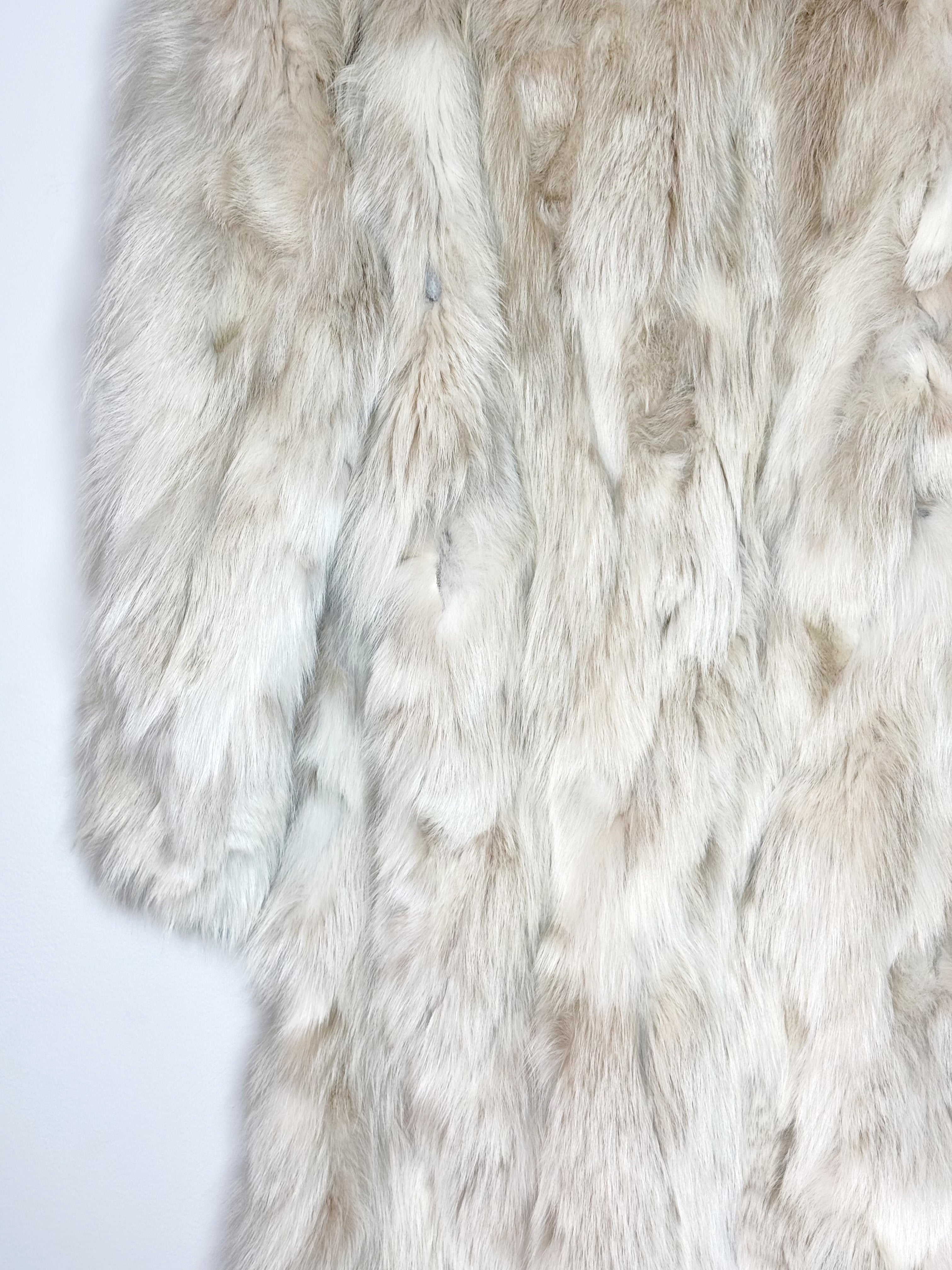 Vintage Long White Fur Coat