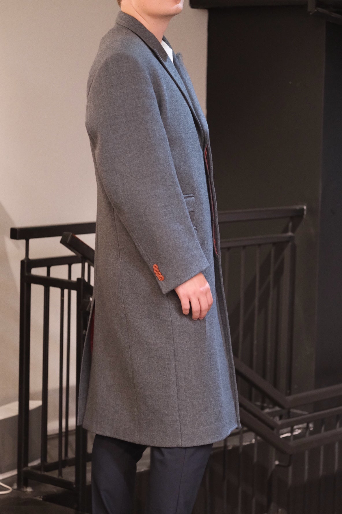 T. Michael Wool Overcoat with Red Lining - EU 58 (XXL)