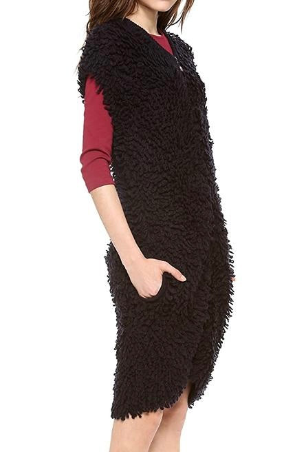 ALEXANDER MCQUEEN WOOL KNIT VEST – BLACK – SIZE XS