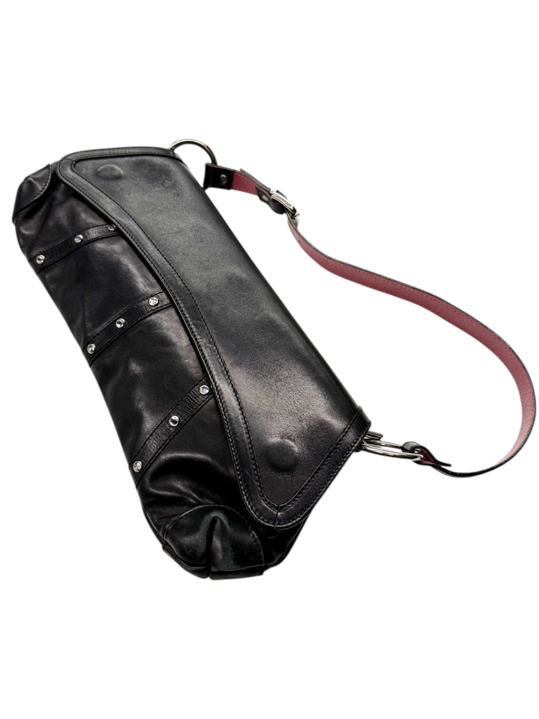 Giancarlo Proli Black Leather Shoulder Bag