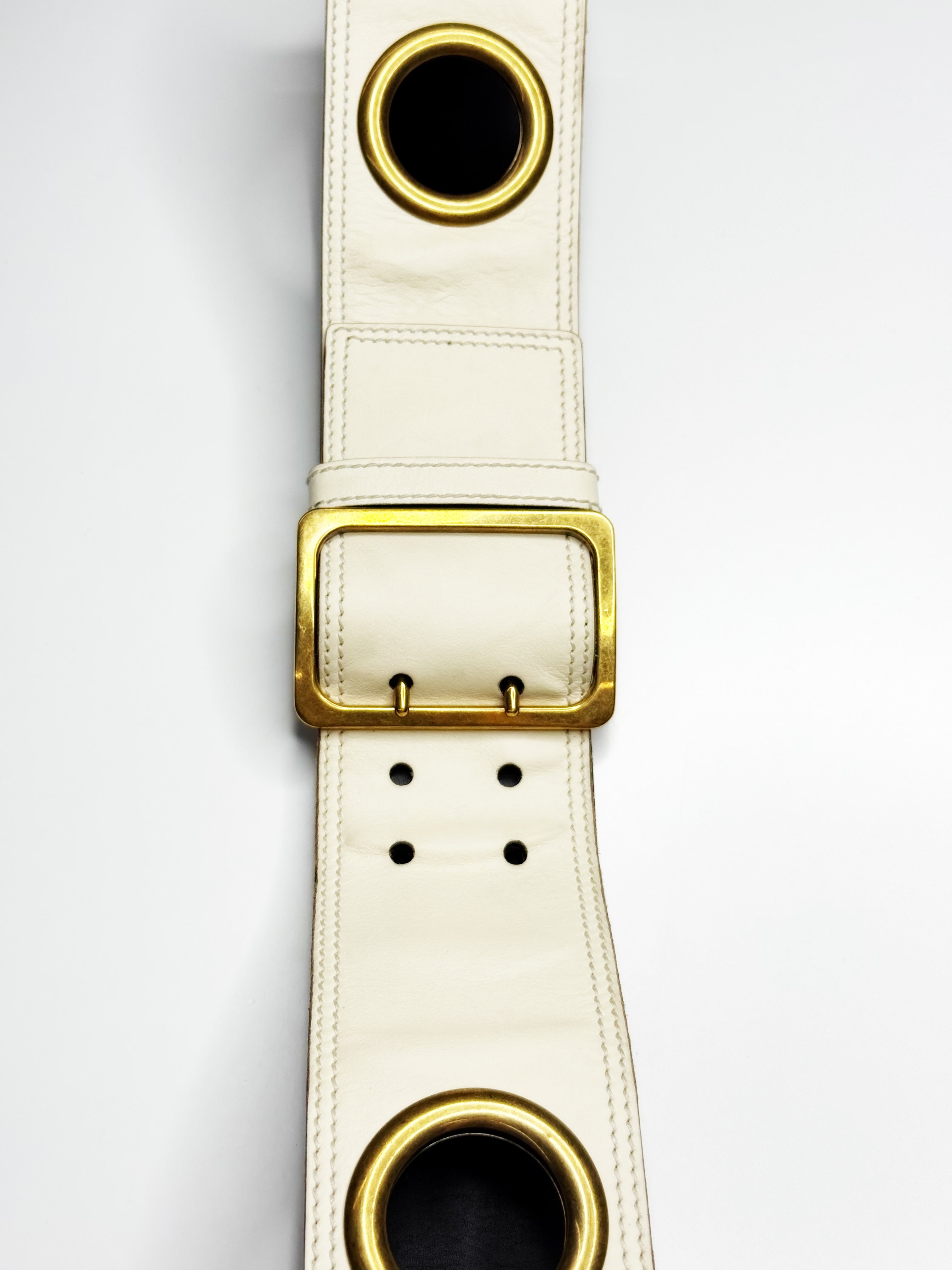 YVES SAINT LAURENT Wide Leather Belt – Made in Italy