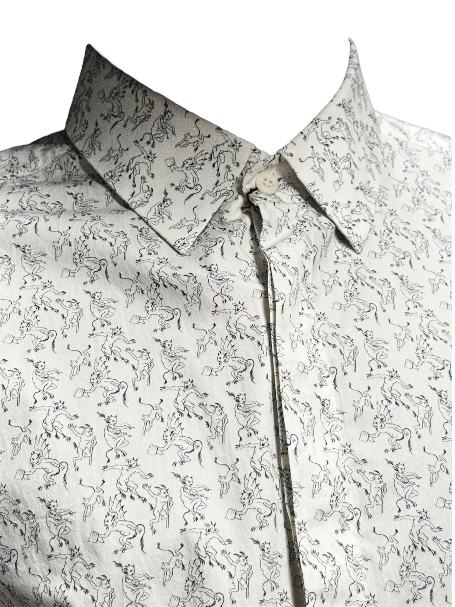 PRADA Men’s Mythological Print Cotton Shirt