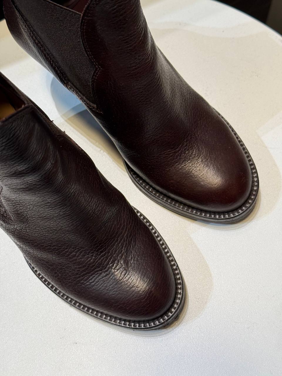 Acne Studios Burgundy Leather Ankle Boots – Size 35