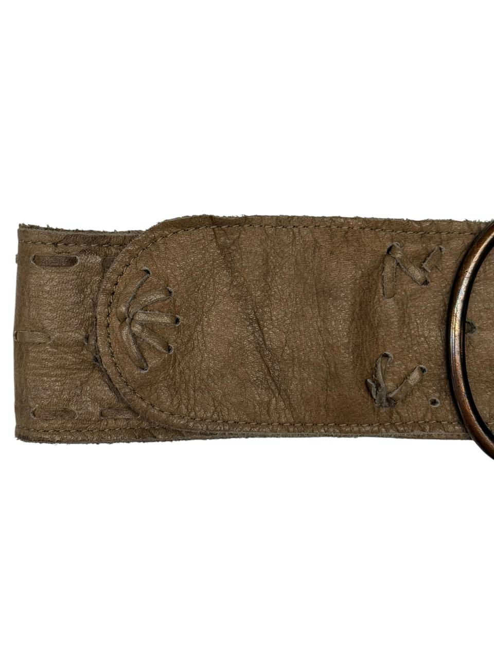 Aldza & Cross Wide Leather Waist Belt with Embroidery