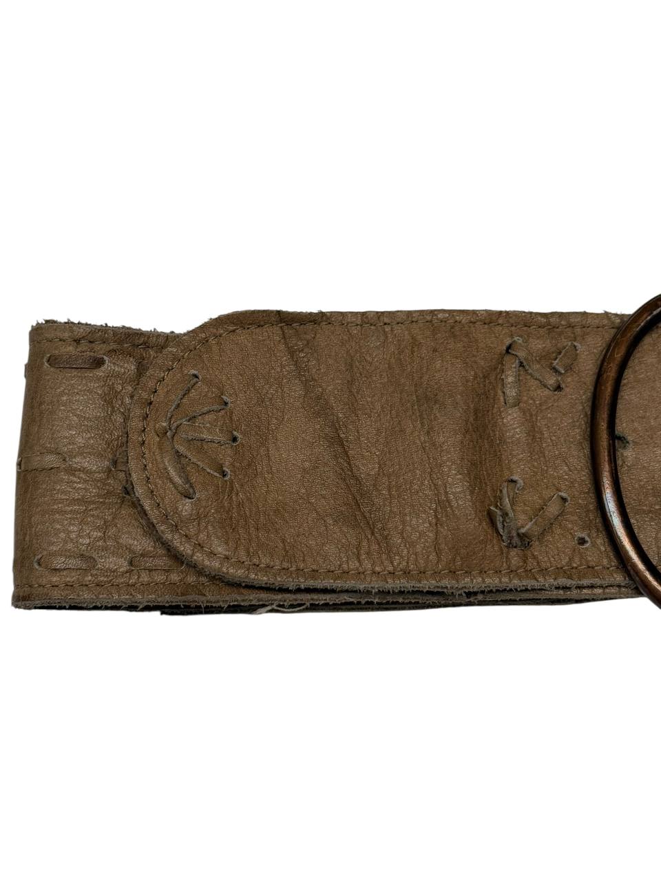 Aldza & Cross Wide Leather Waist Belt with Embroidery