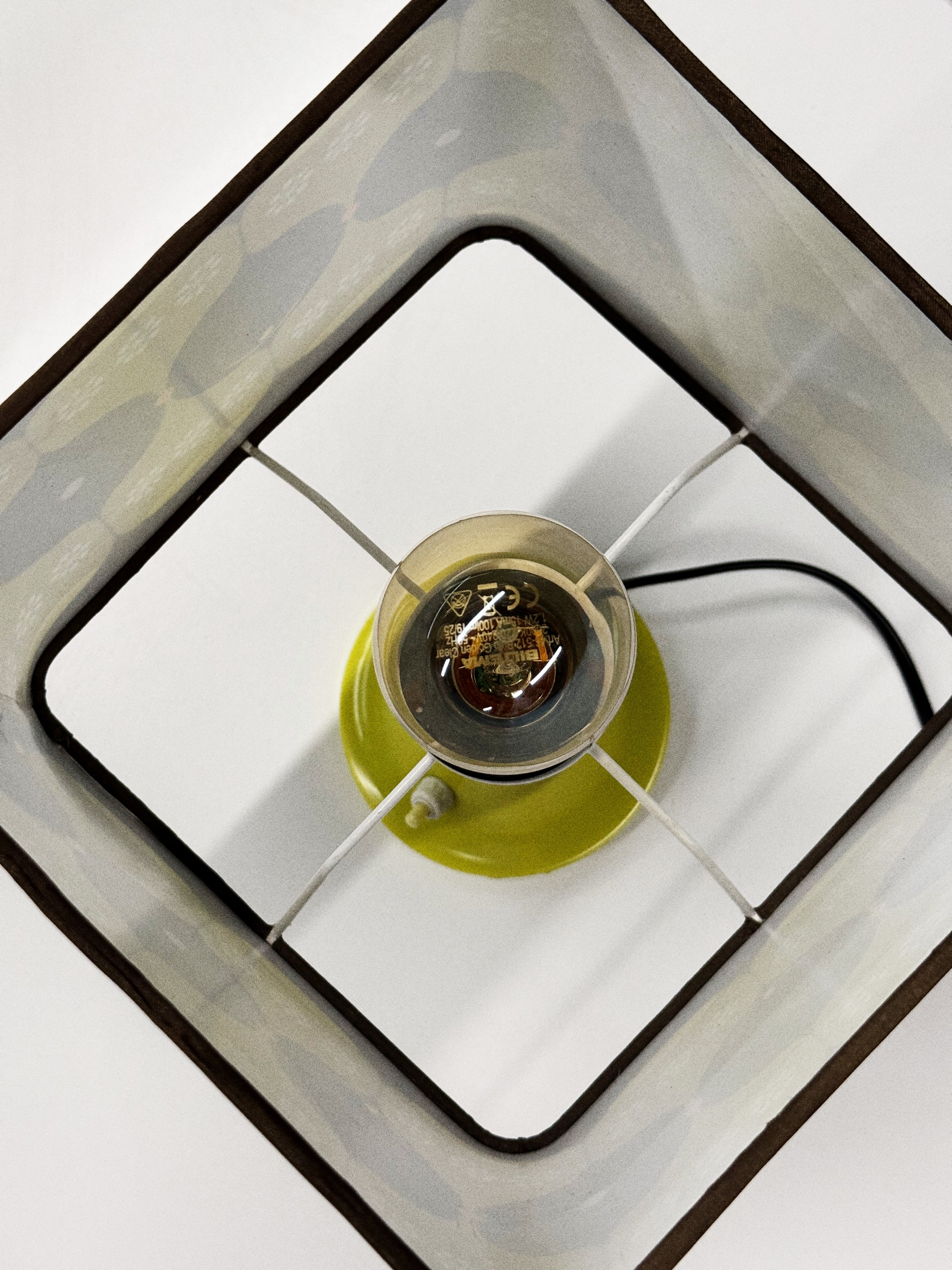 Vintage Retro Table Lamp — 1970s Style, Yellow & Brown