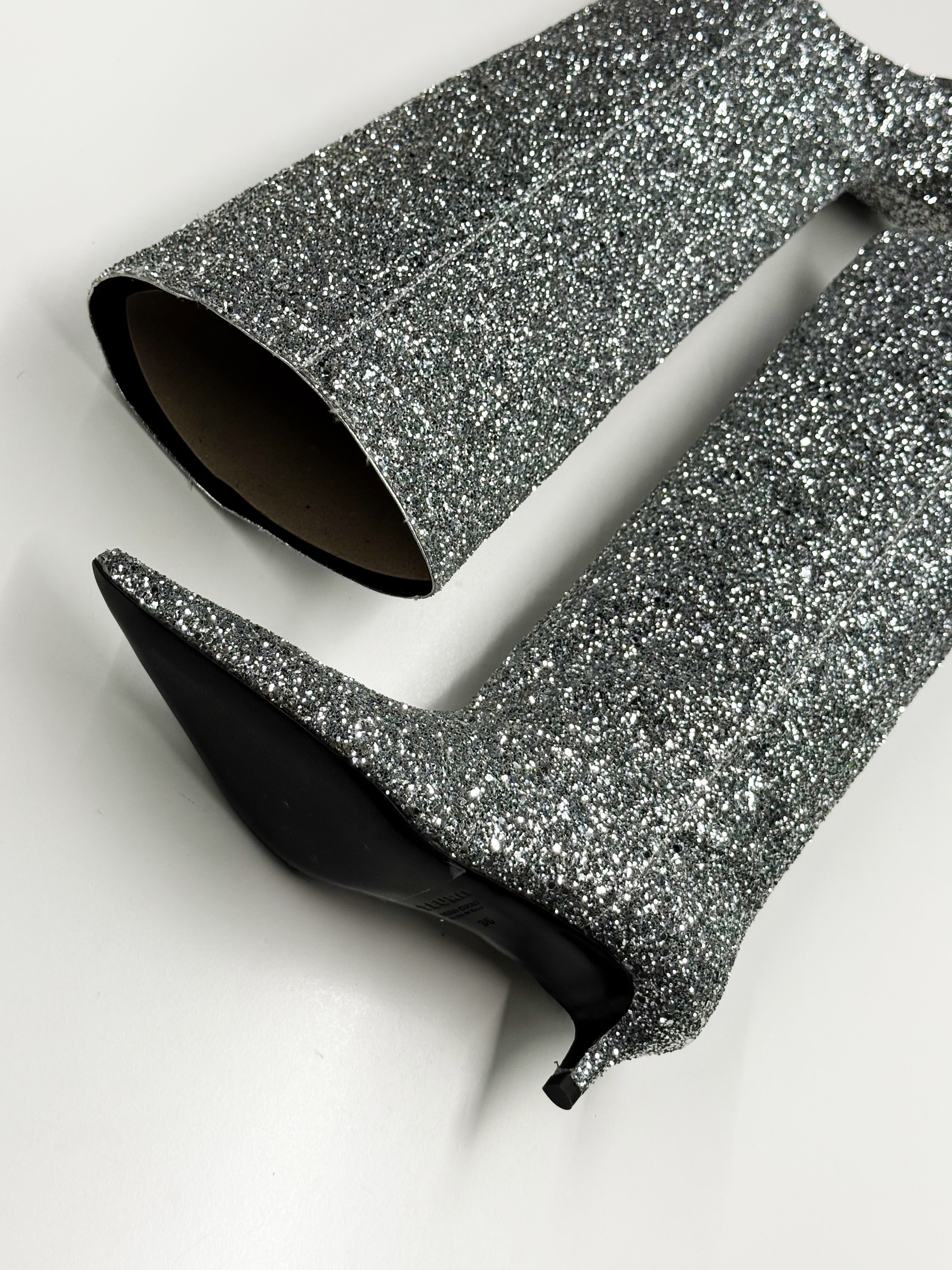 Teurn Silver Glitter Boots