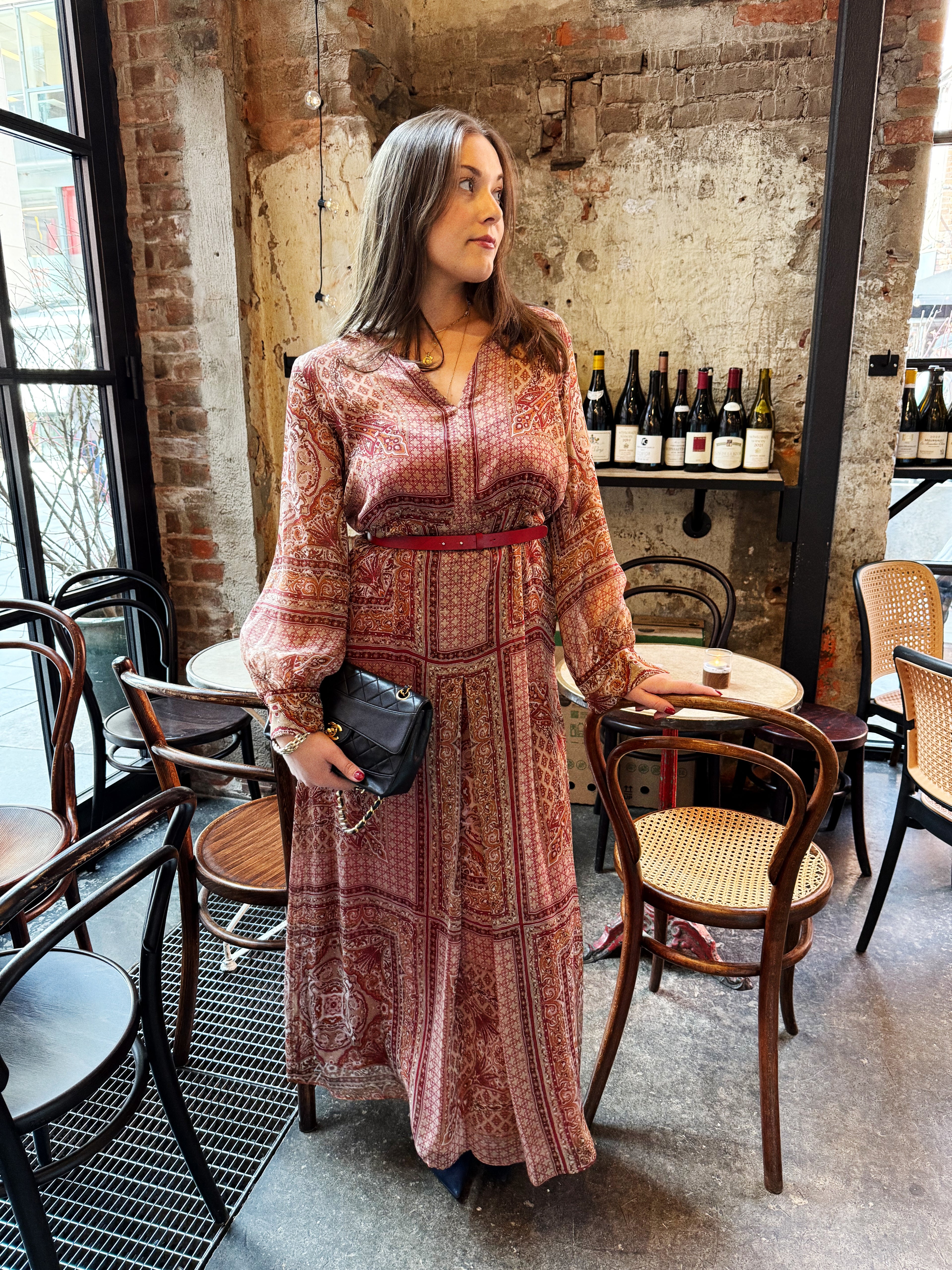 MAX MARA STUDIO Sheer Printed Maxi Dress