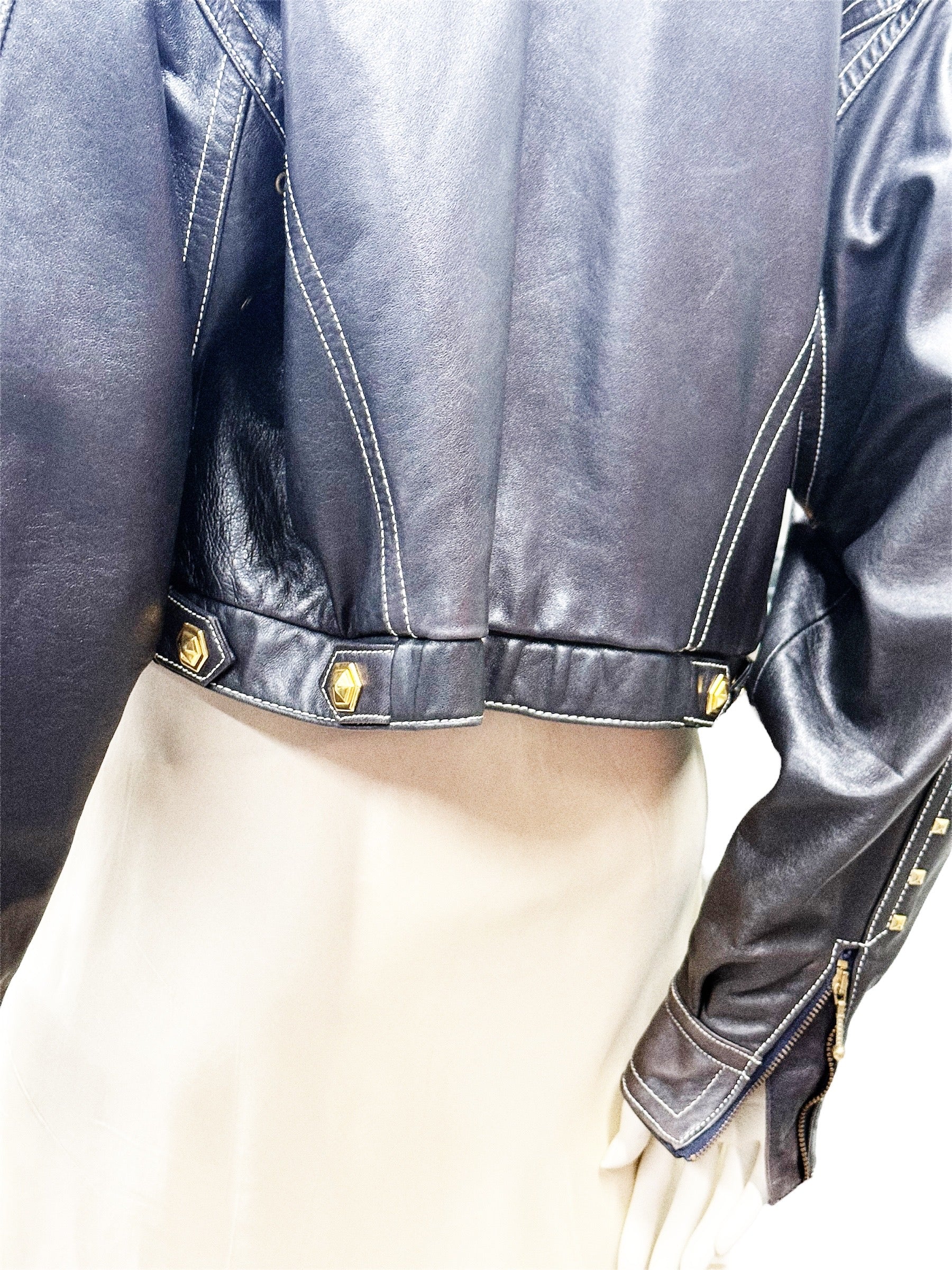 Escada by Margaretha Ley Vintage Studded Leather Jacket