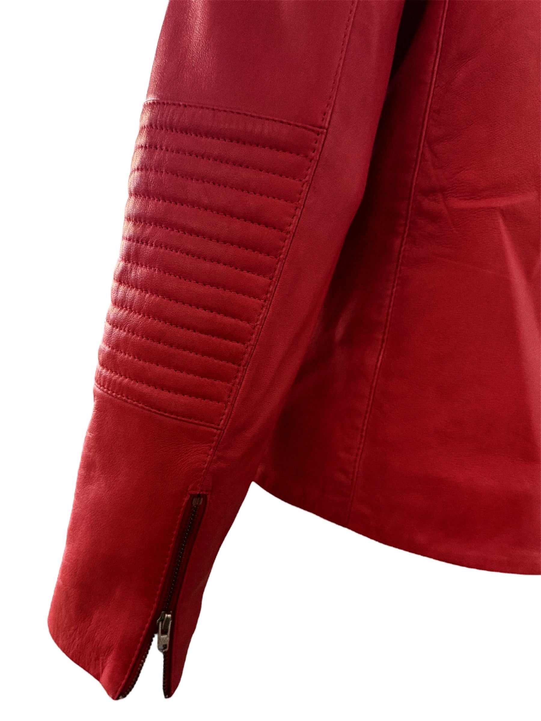 Pablo Gerard Darel Red Lamb Leather Jacket