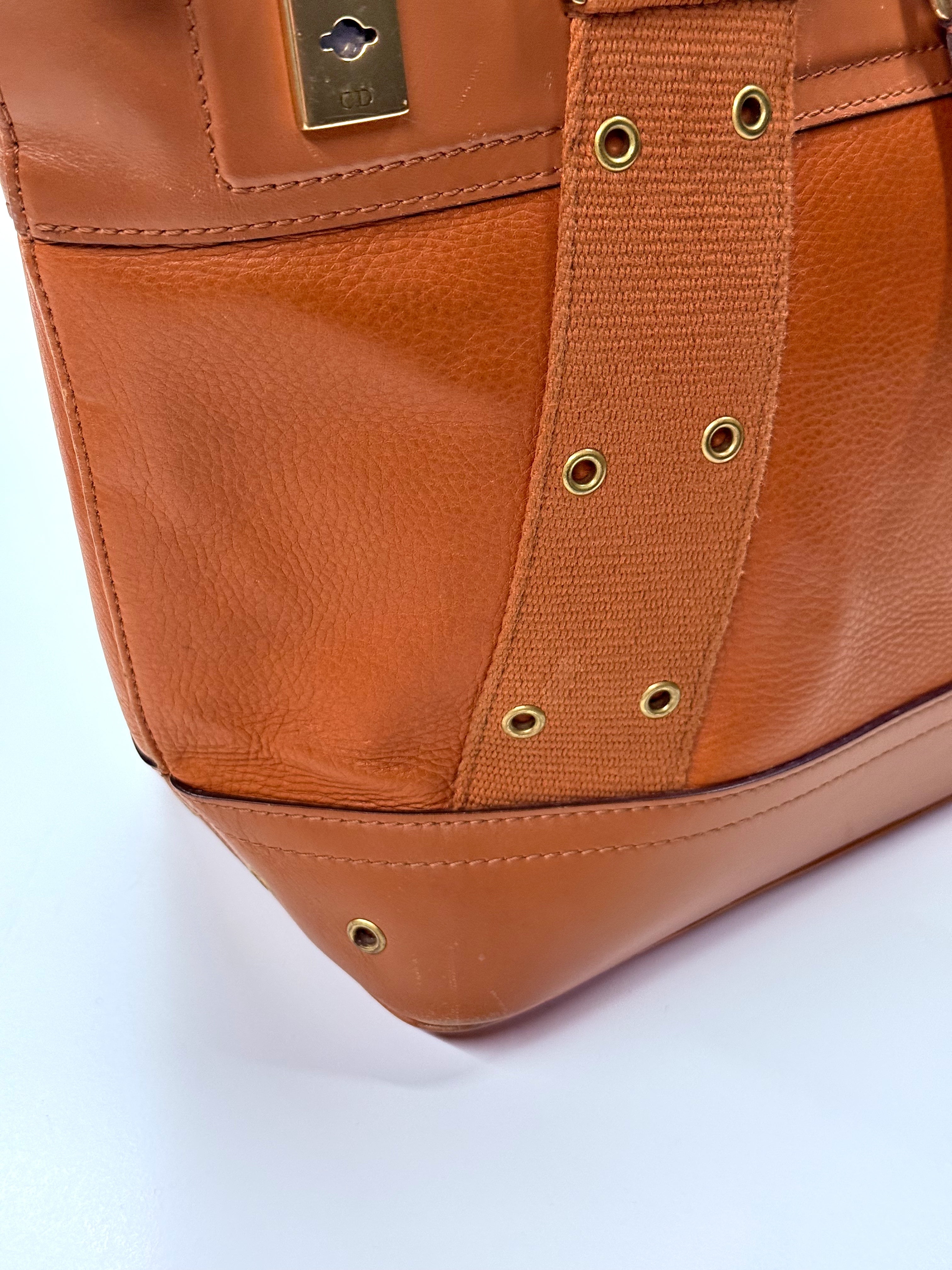 Christian Dior Brown Leather Tote Bag – Vintage Luxury Shoulder Handbag