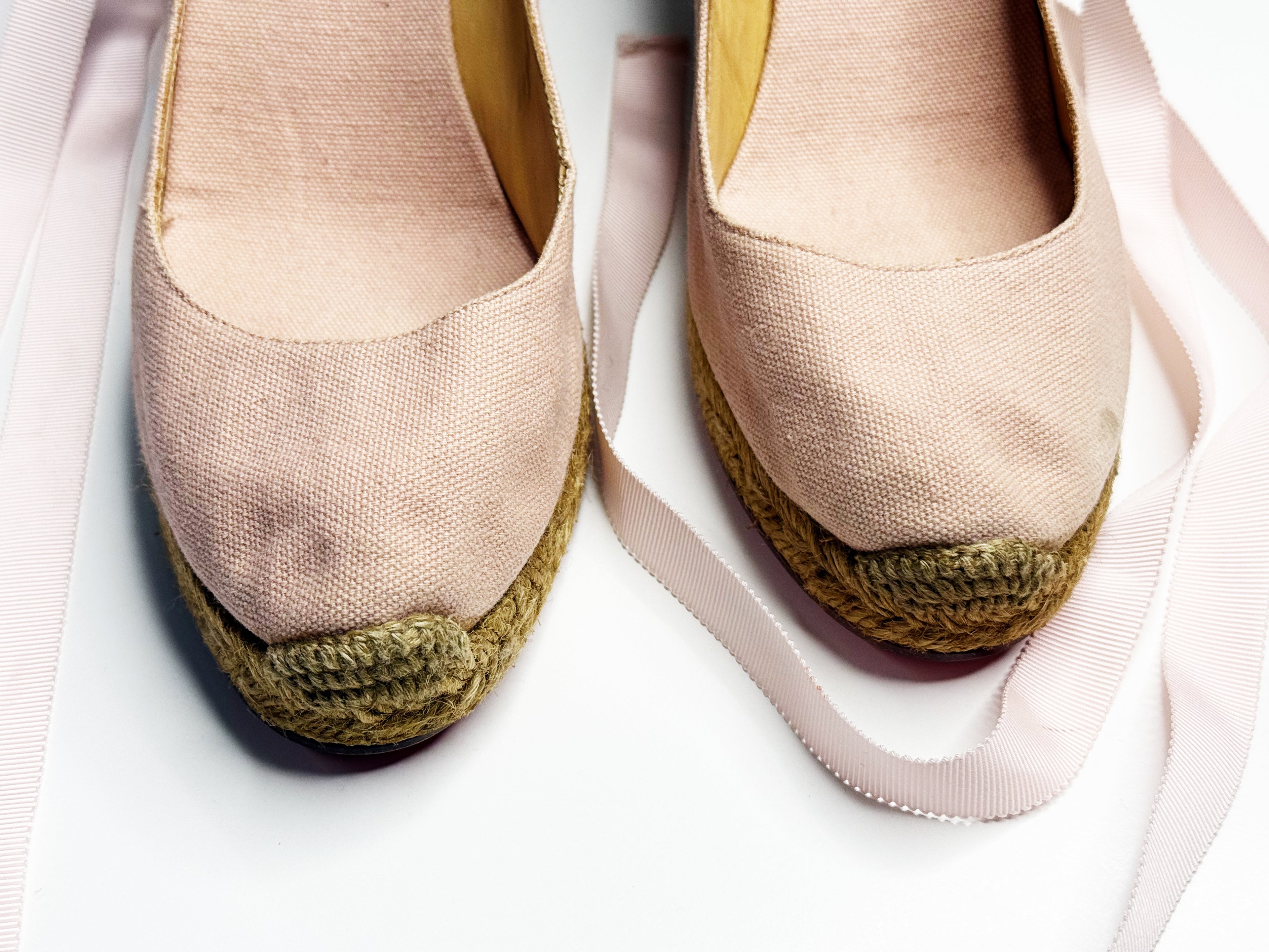 Christian Louboutin Espadrille Wedges with Ribbons