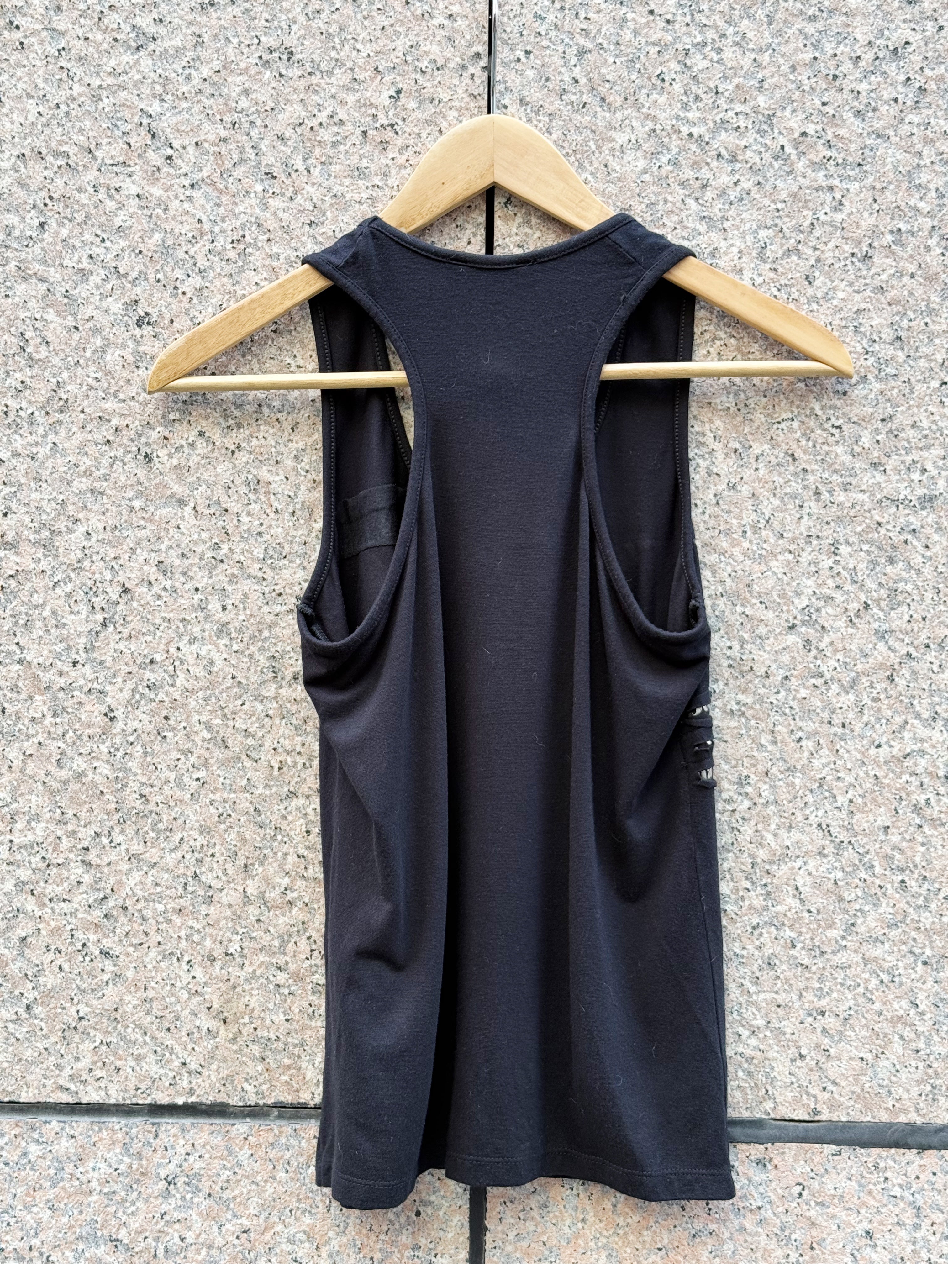 DOLCE & GABBANA BLACK LOGO TANK TOP