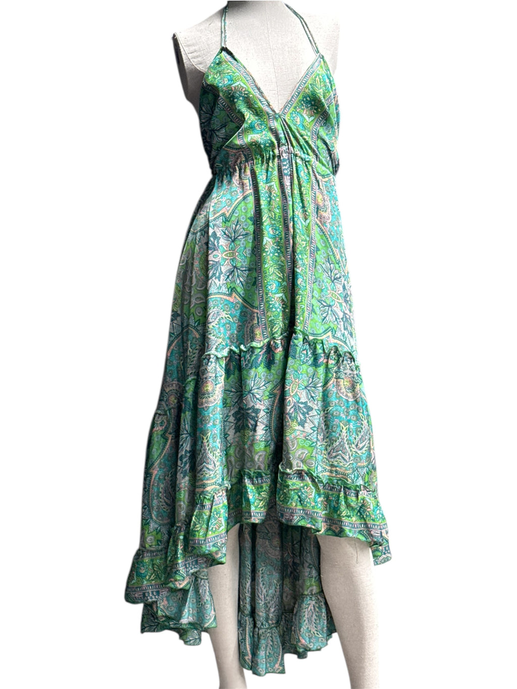Green Bohemian Paisley Dress