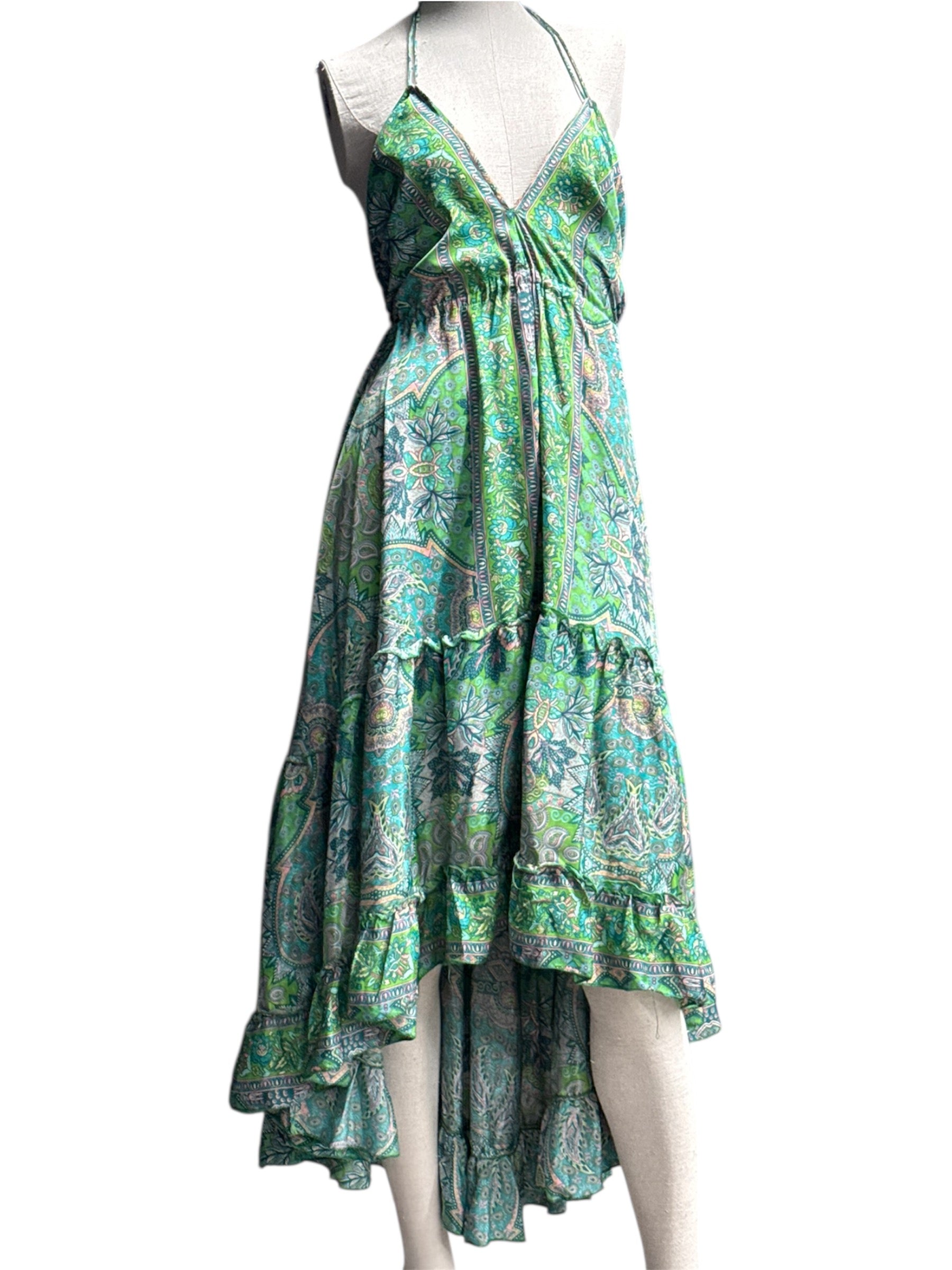 Green Bohemian Paisley Dress