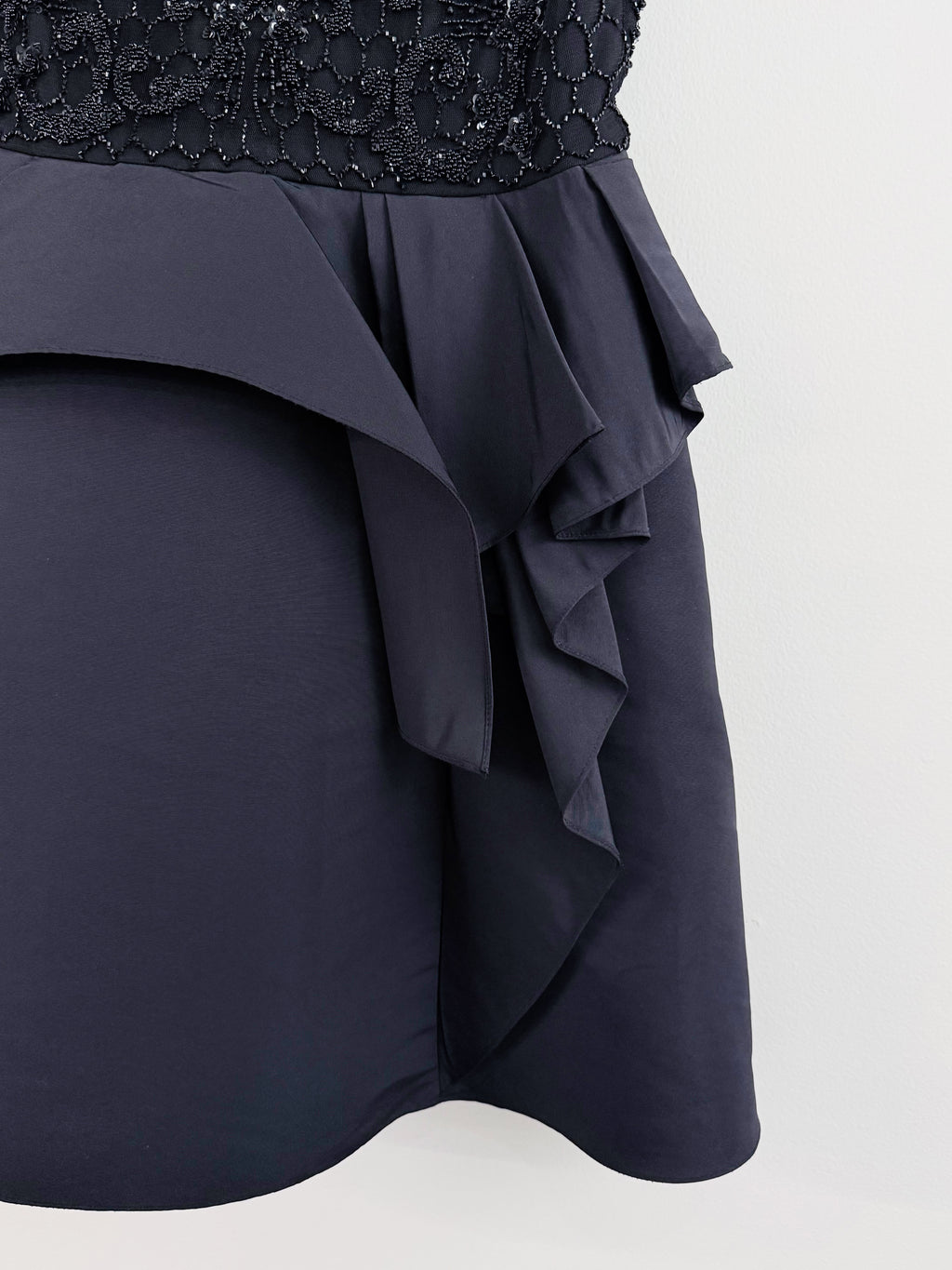 MARCHESA NOTTE Black Embellished Cocktail Dress