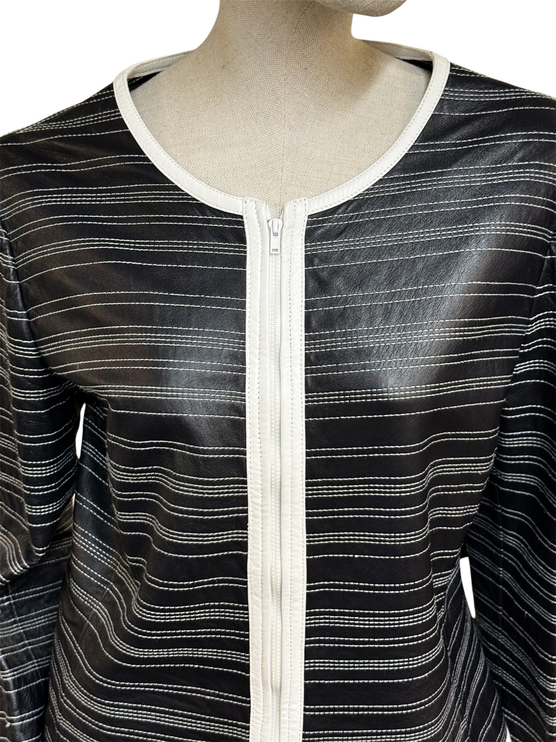 GIORGIO ARMANI Lambskin Leather Jacket with Silk Lining