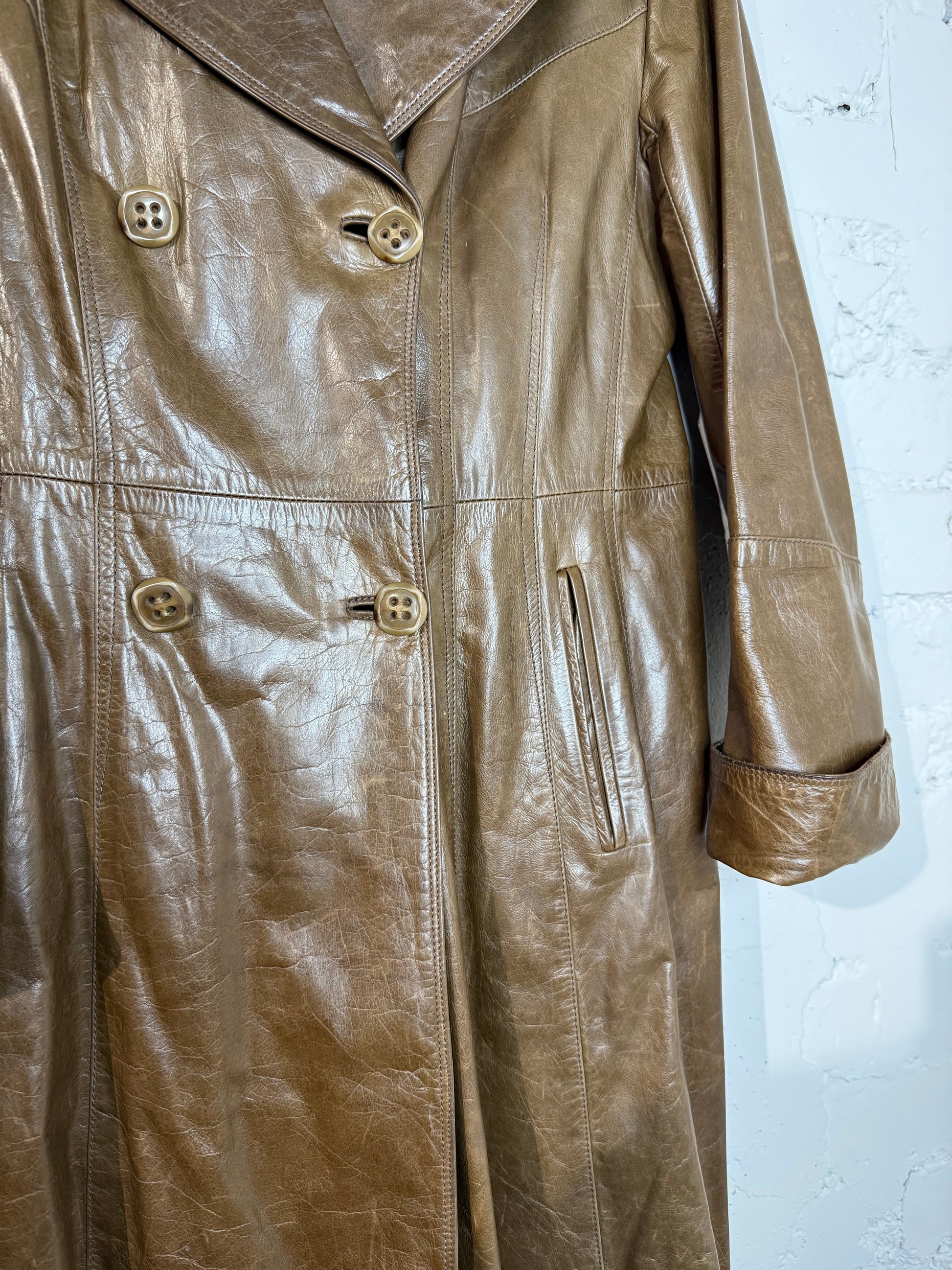 SYLVIE SCHIMMEL PARIS LAMB LEATHER TRENCH COAT – MADE IN FRANCE – SIZE 40