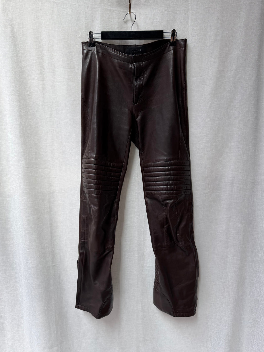 Gucci Runway Lamb Leather Biker Pants