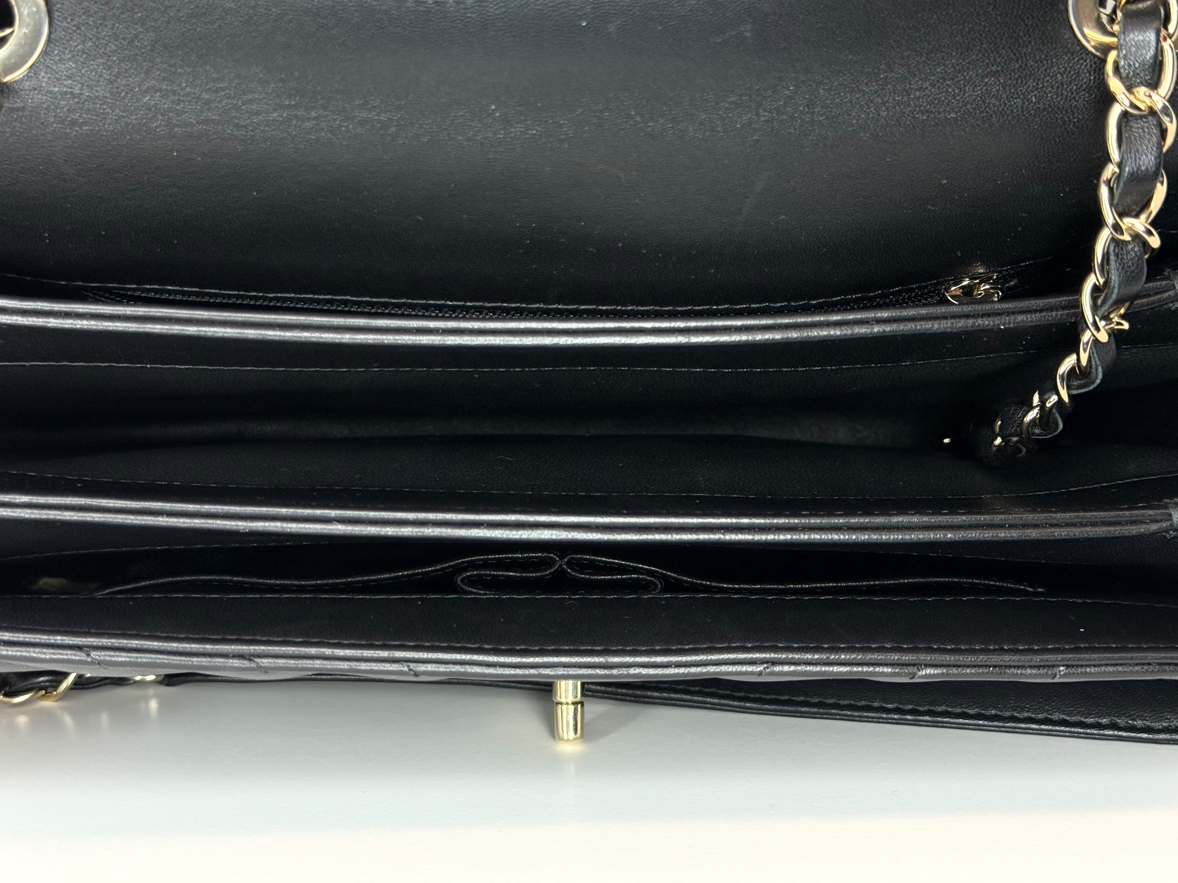 Chanel Chevron Caviar Top Handle Bag — Black Lambskin, Gold Hardware