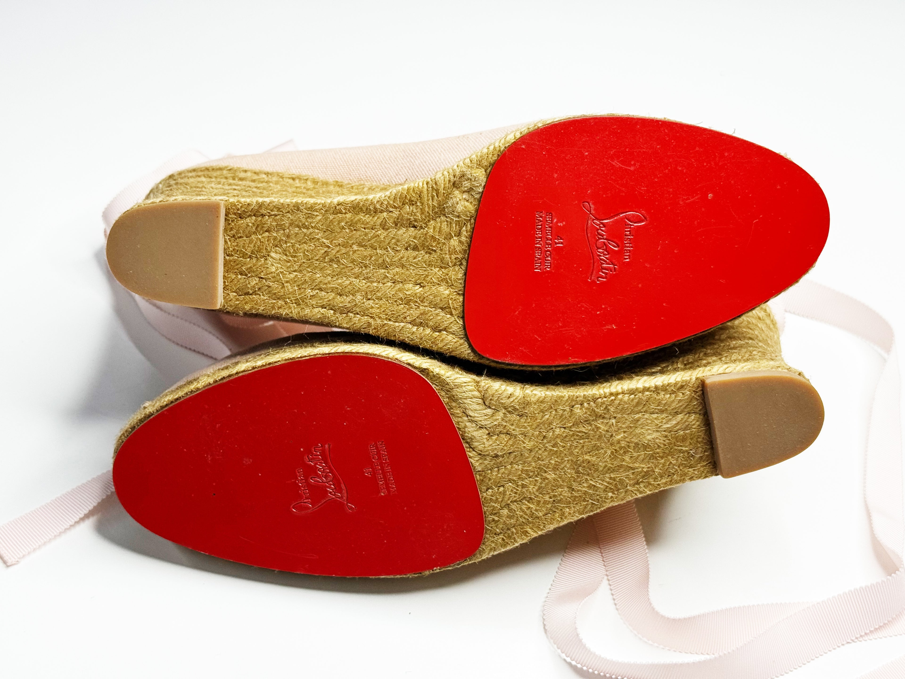 Christian Louboutin Espadrille Wedges with Ribbons