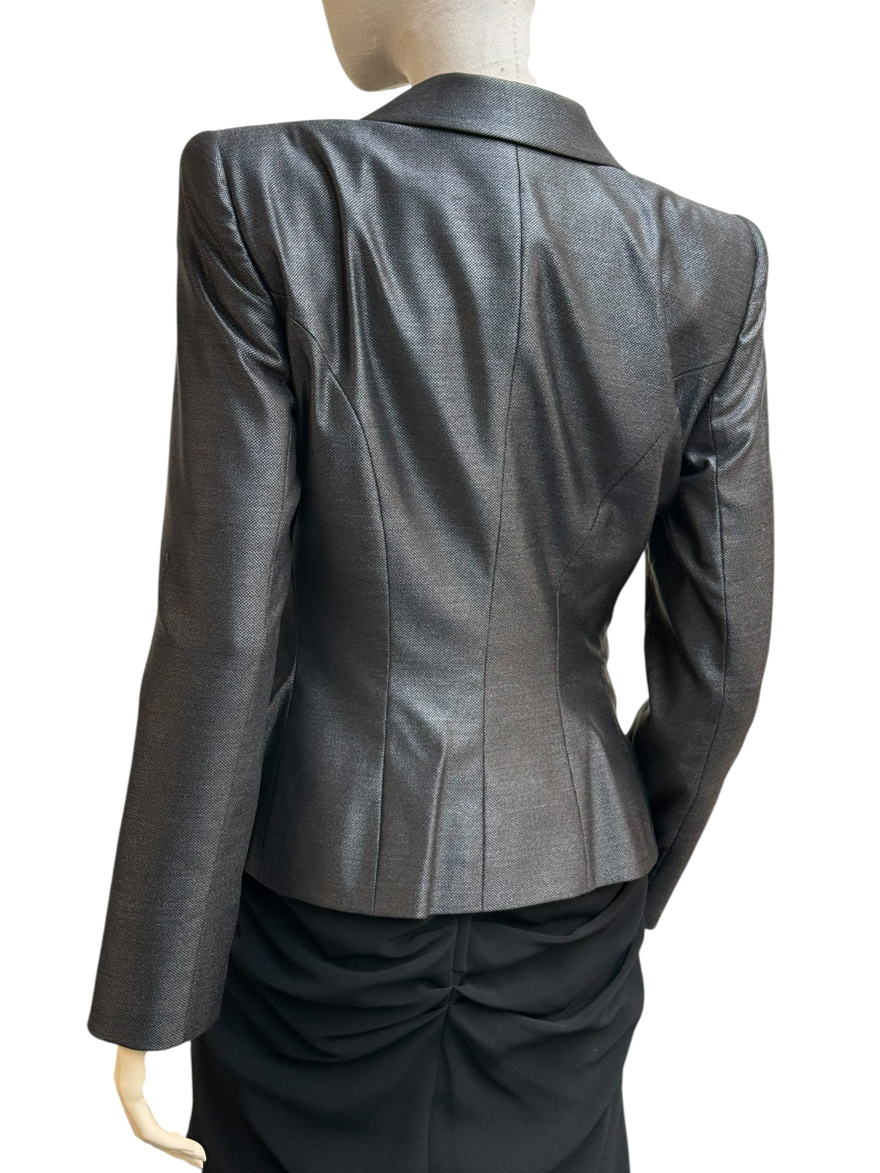 Giorgio Armani Wool-Silk Structured Blazer - EU 40