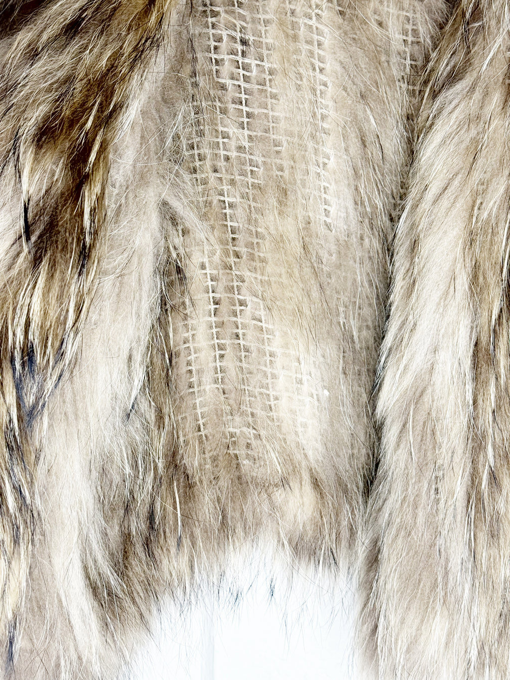 Meotine Hand-Knitted Raccoon Fur Jacket - S/M