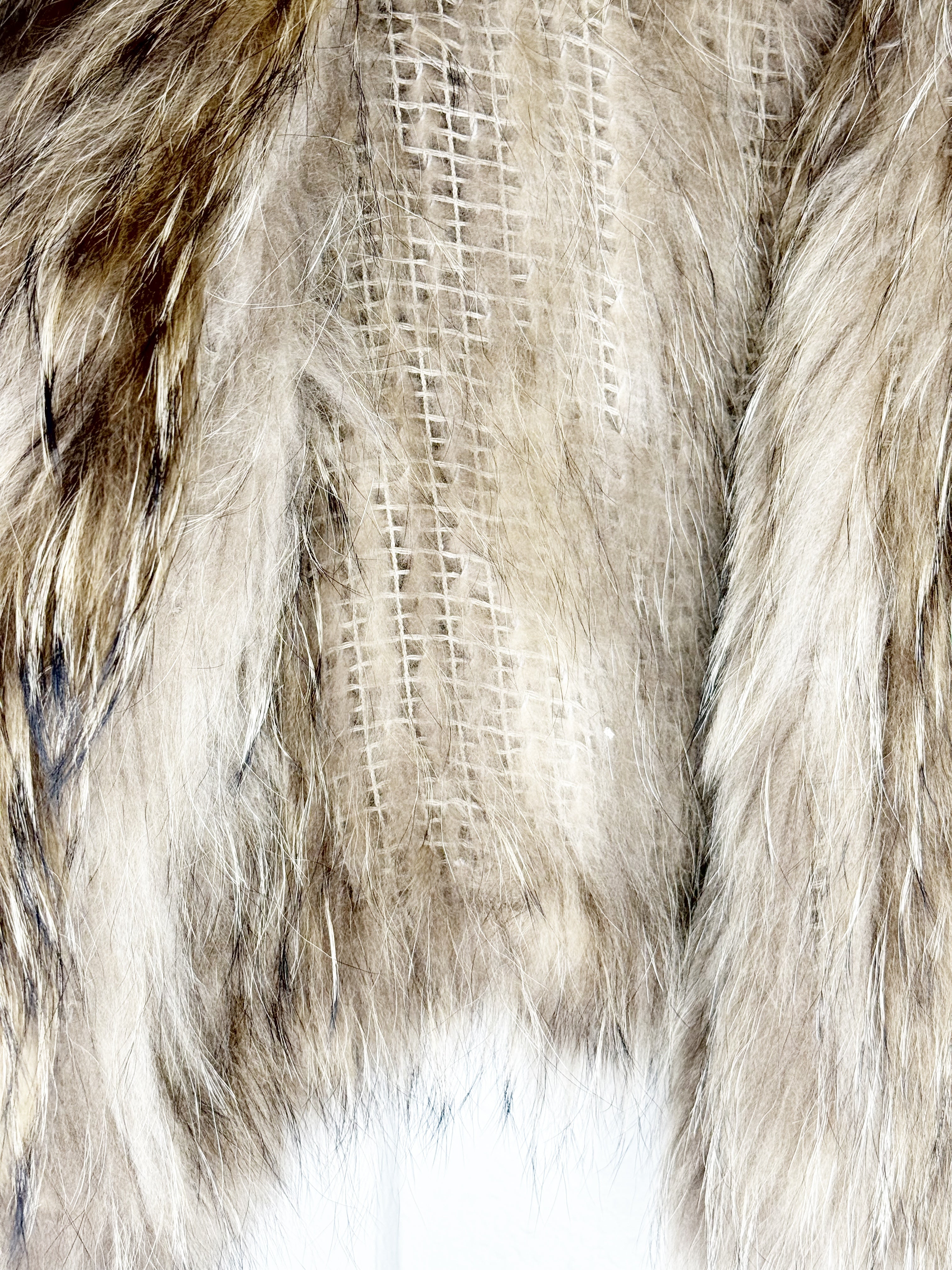 Meotine Hand-Knitted Raccoon Fur Jacket - S/M