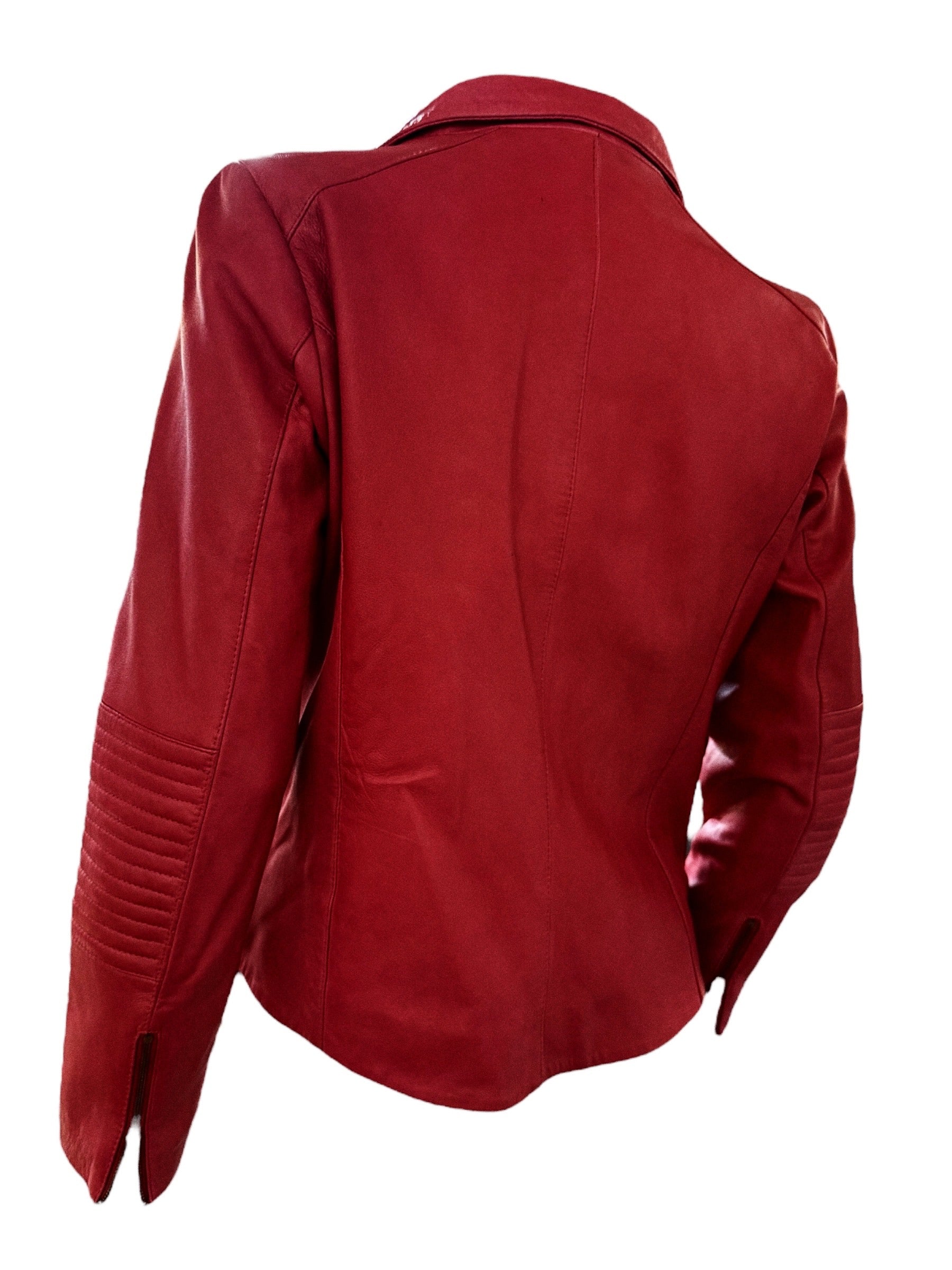 Pablo Gerard Darel Red Lamb Leather Jacket