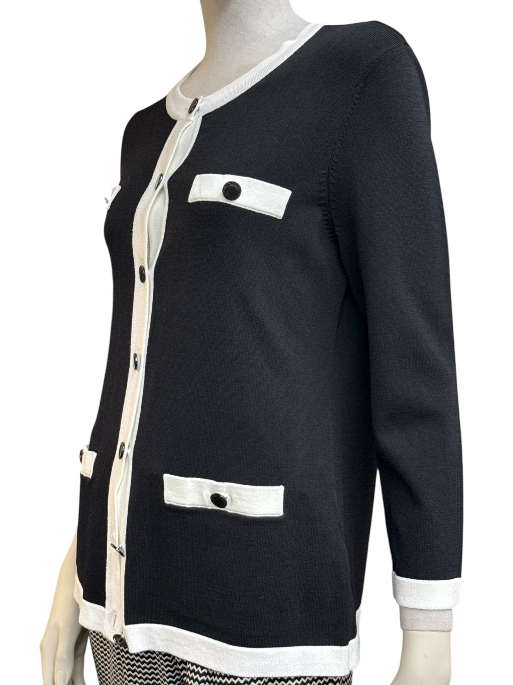 KARL LAGERFELD PARIS MONOCHROME KNIT CARDIGAN