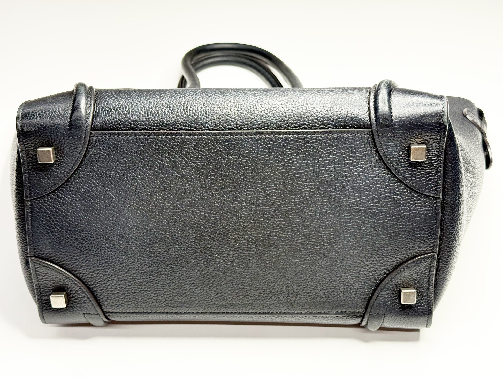 CÉLINE Mini Luggage Tote in Black Grained Calfskin (With Tags)