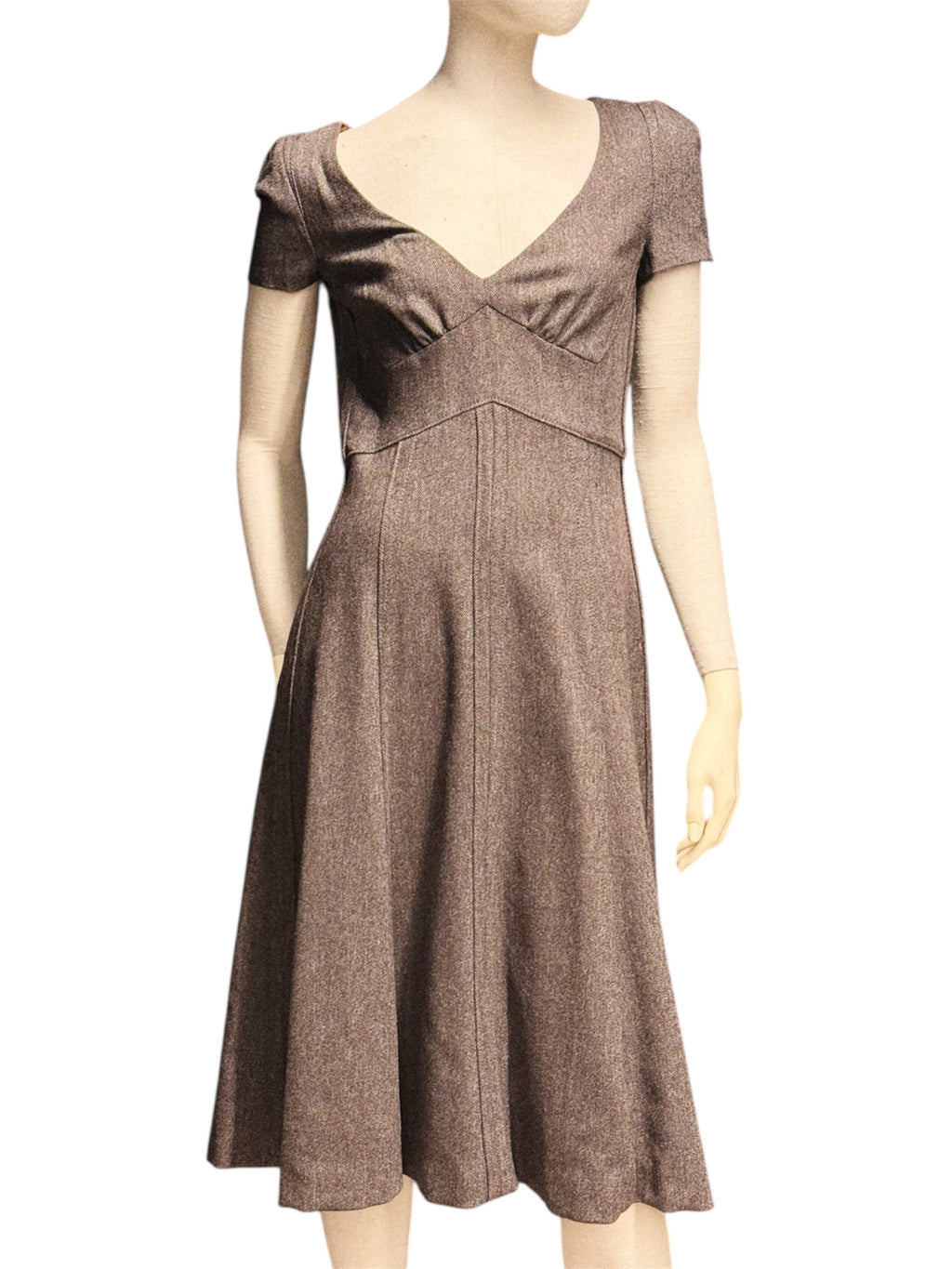 Dolce & Gabbana Wool Dress with Leopard Lining