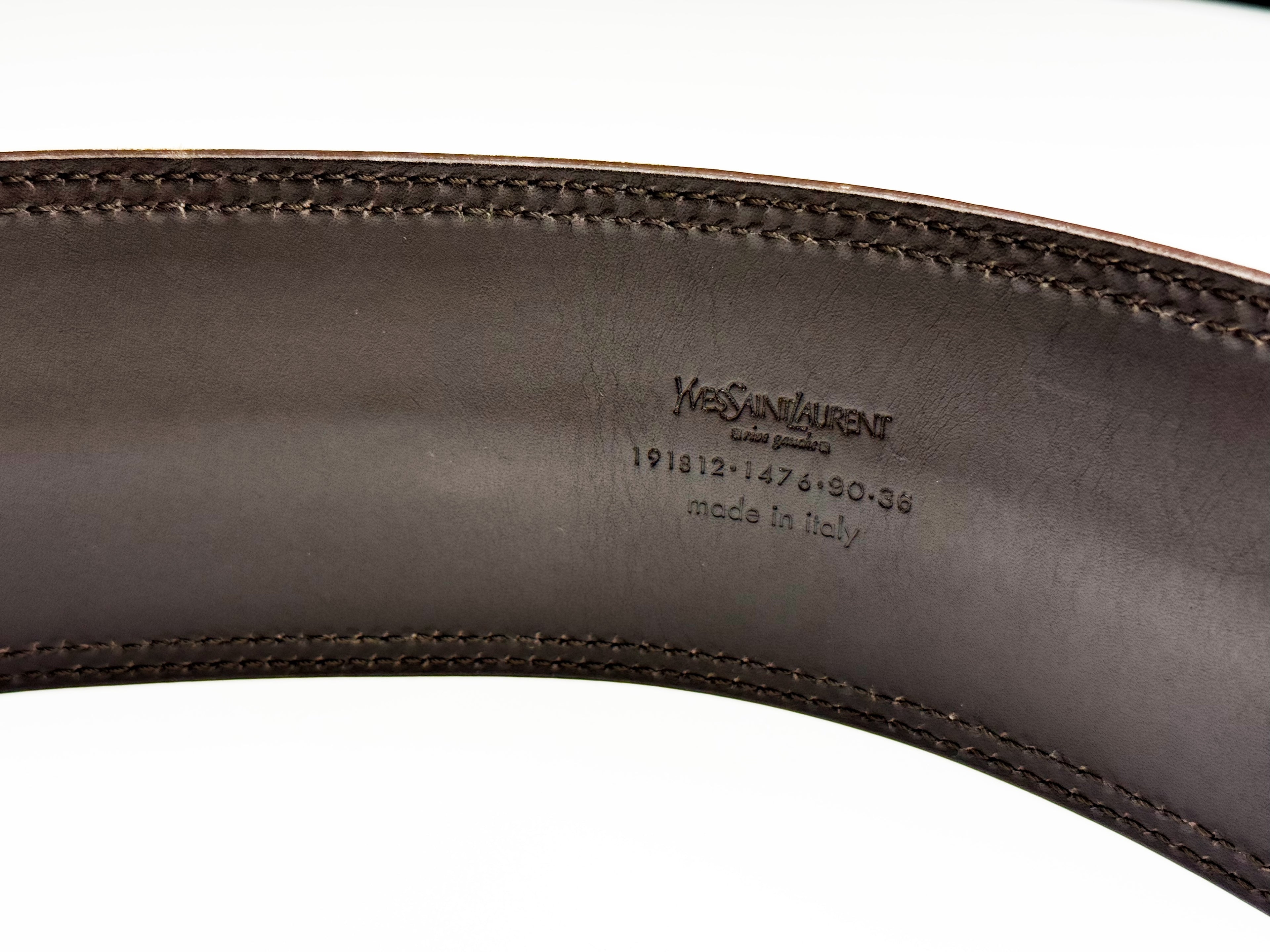 YVES SAINT LAURENT Wide Leather Belt – Made in Italy