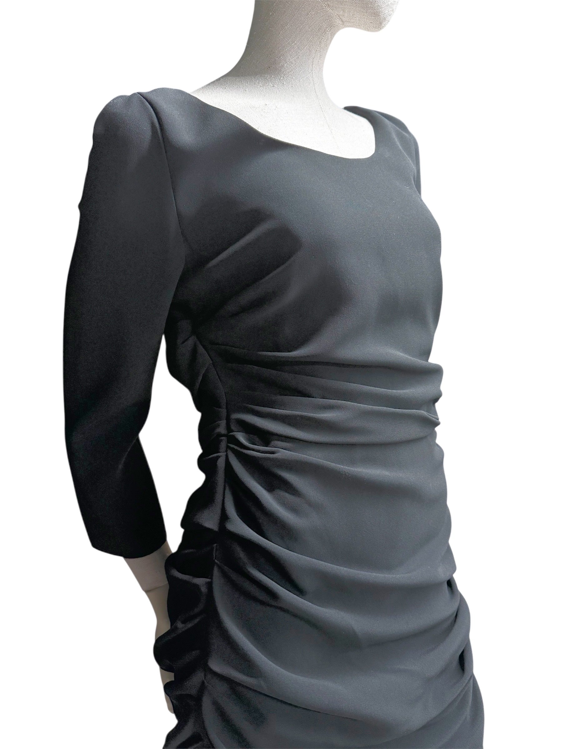 Dolce & Gabbana Draped Black Cocktail Dress