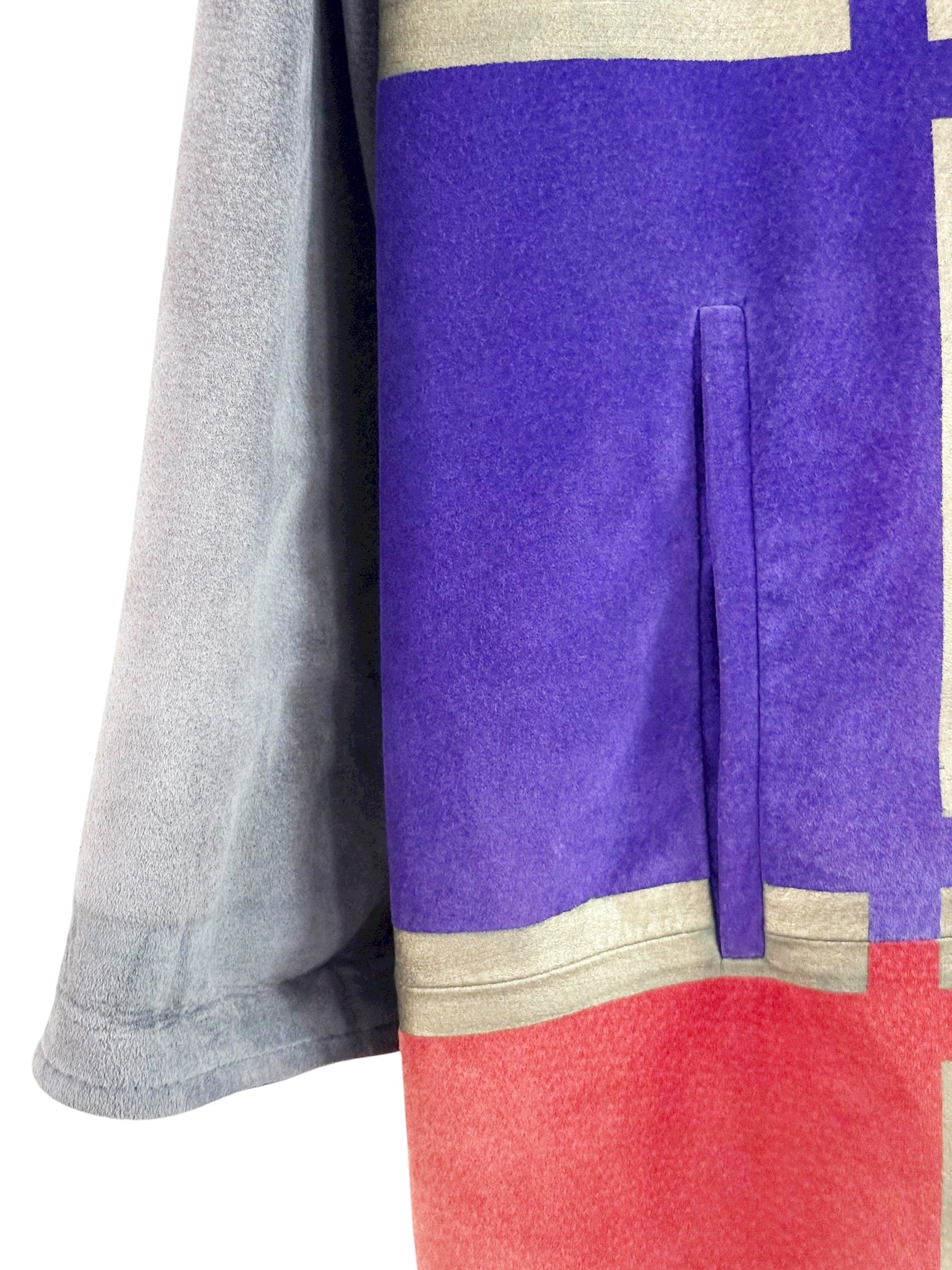 Vintage Suede Colorblock Coat - M