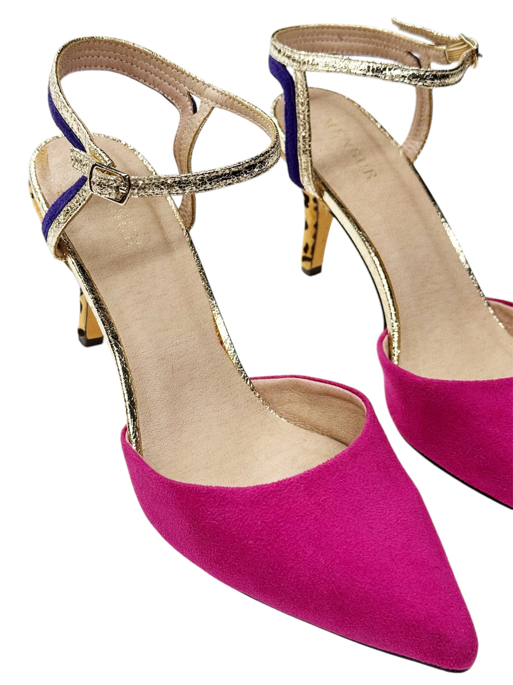 Menbur Pink Multicolor Statement Heels