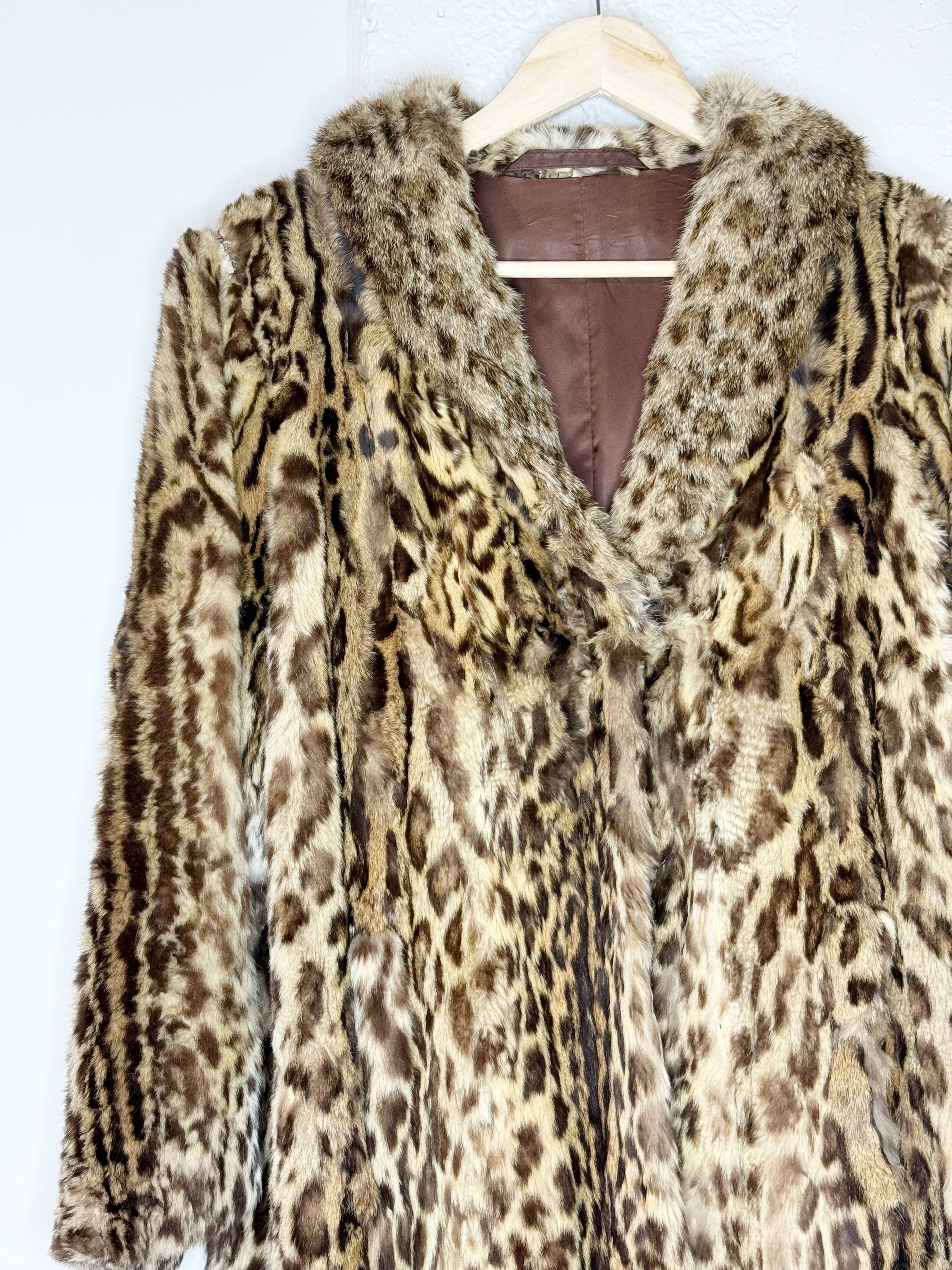 Vintage Leopard Print Fur Coat