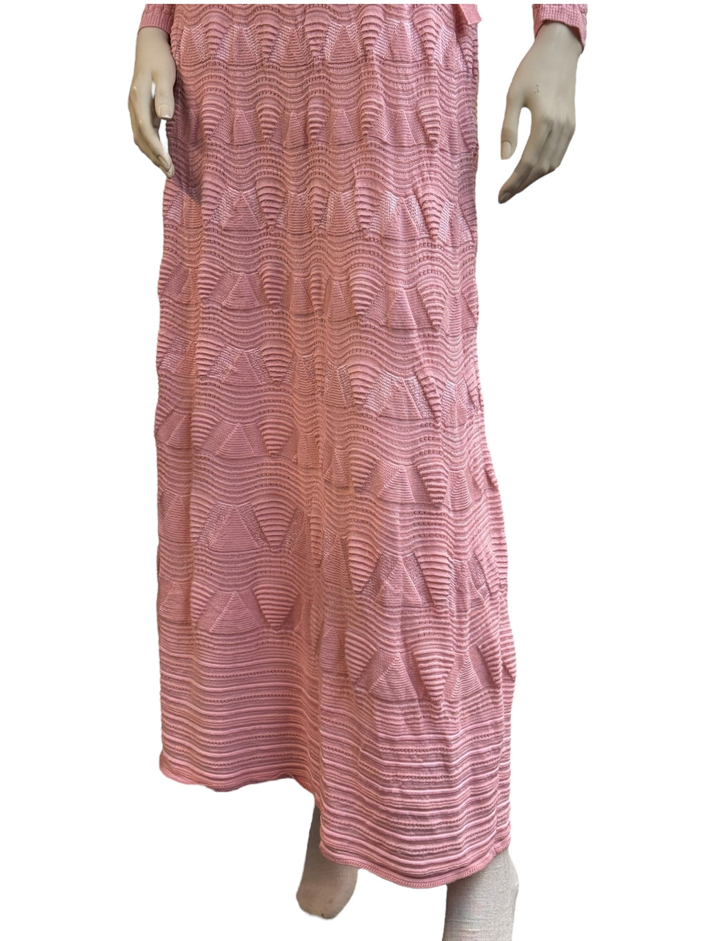 Missoni Pink Textured Knit Maxi Dress