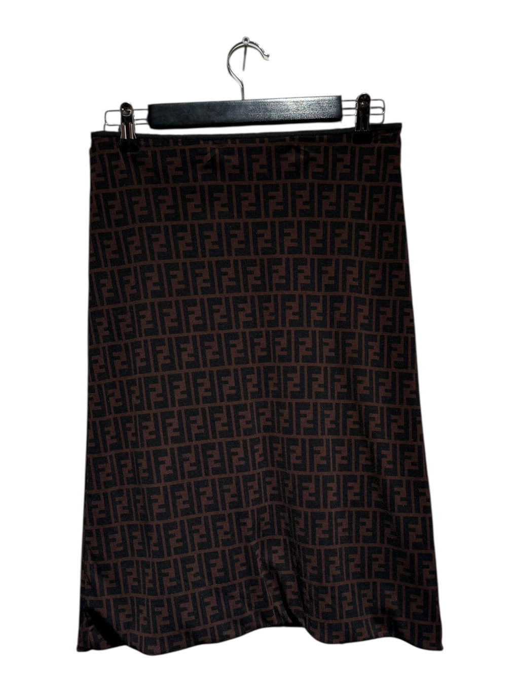 Fendi Maglia Vintage Black Two-Piece Set — Turtleneck Top & Skirt, Made in Italy