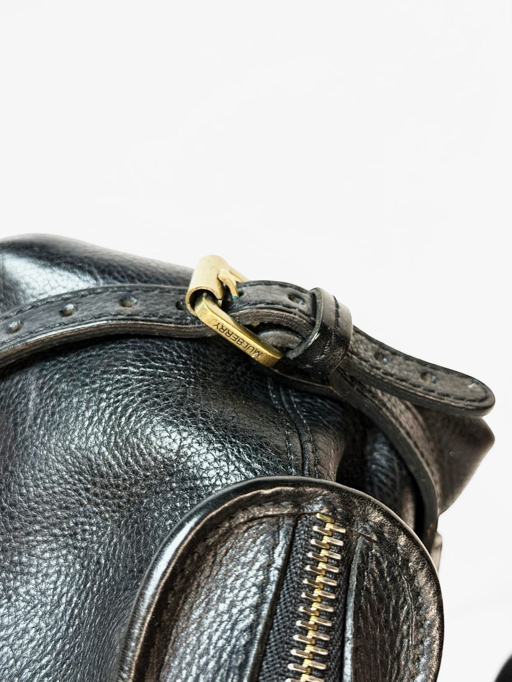 MULBERRY Black Leather Bowler Bag – Early 2000s Icon